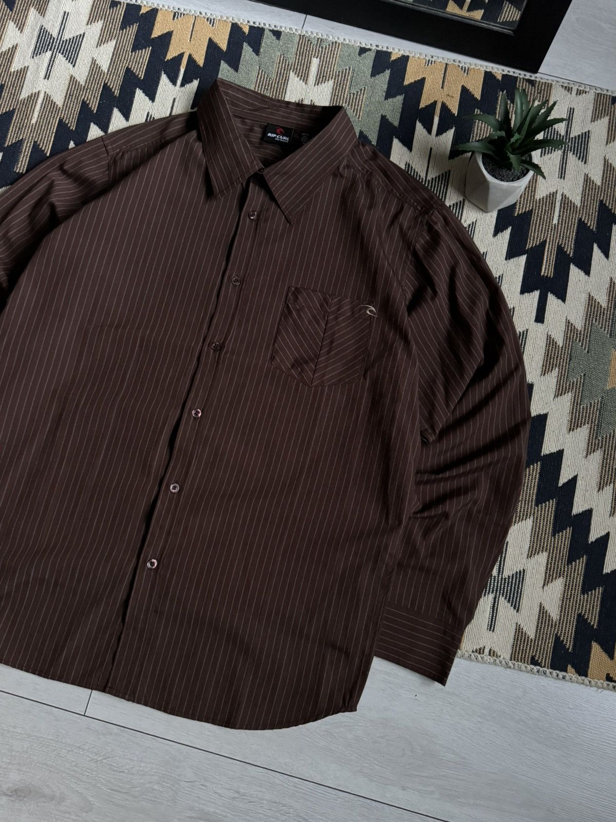 Rip Curl Vintage Rip Curl Hype Brown Stripped Button Up Shirt Size US M / EU 48-50 / 2 - 3 Thumbnail