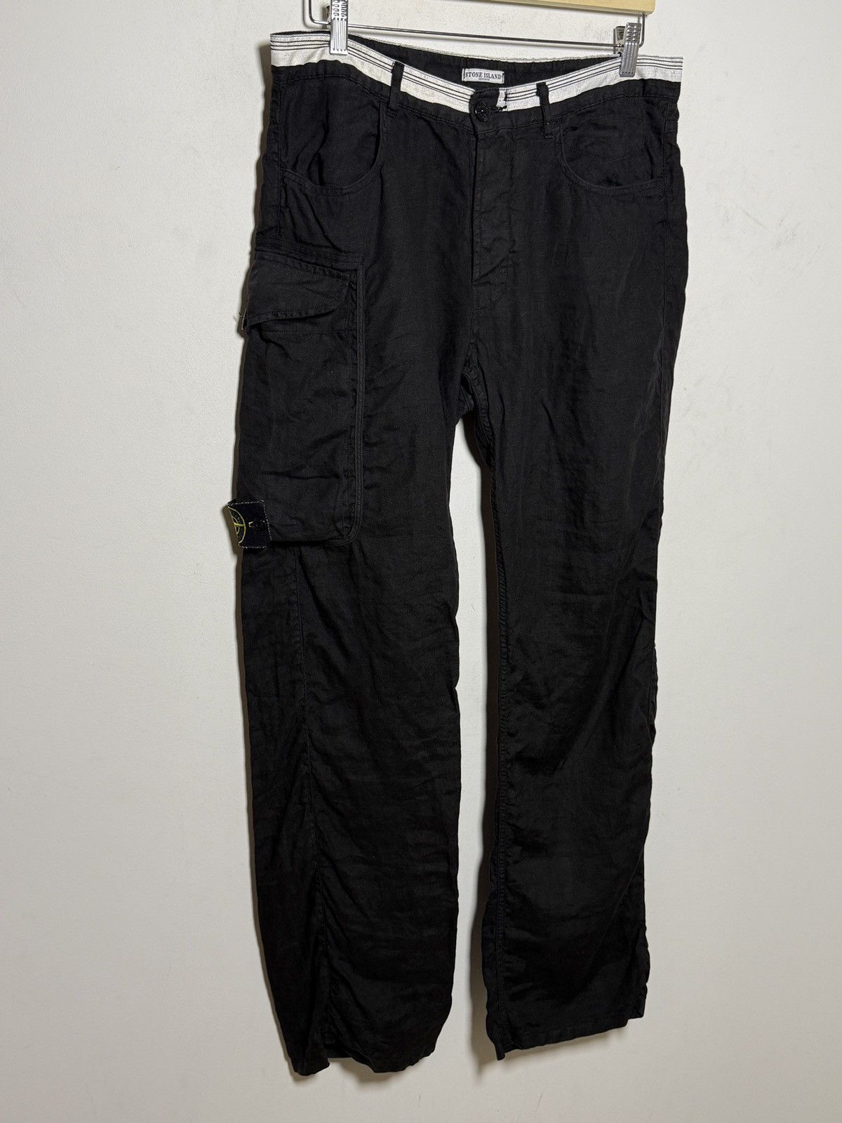 Stone Island stone island y2k linen cargo pants Size US 33 - 1 Thumbnail