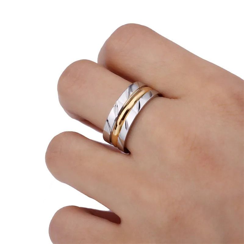 Jewelry 8mm Titanium Steel Ring Size ONE SIZE - 1 Thumbnail