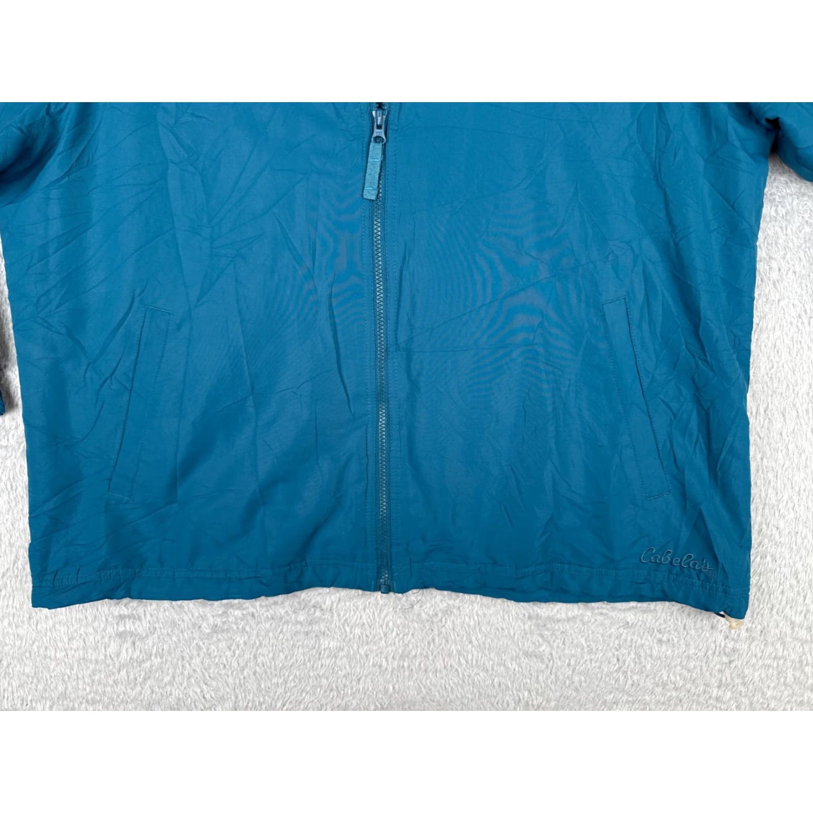Vintage Cabelas Windbreaker Jacket Womens 2XL Blue Full Zip Fleece Lined Mock Neck Size 2XL Regular Fit Size XXL / US 16-18 / IT 52-54 - 5 Thumbnail