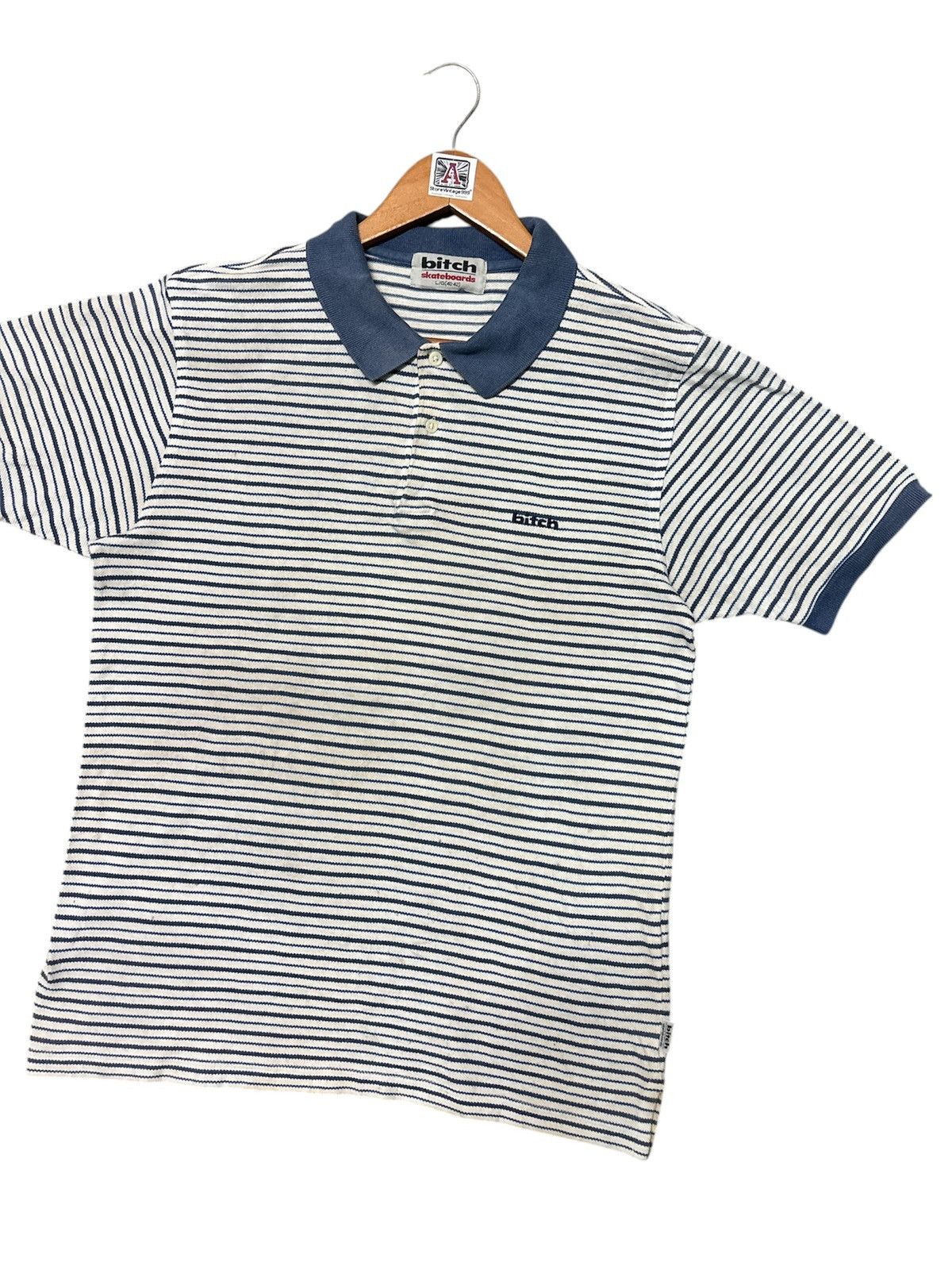 Welcome Skateboards ‼️RARE‼️VINTAGE BITCH SKATEBOARDS STRIPED POLO TEE💥 Size US L / EU 52-54 / 3 - 2 Thumbnail