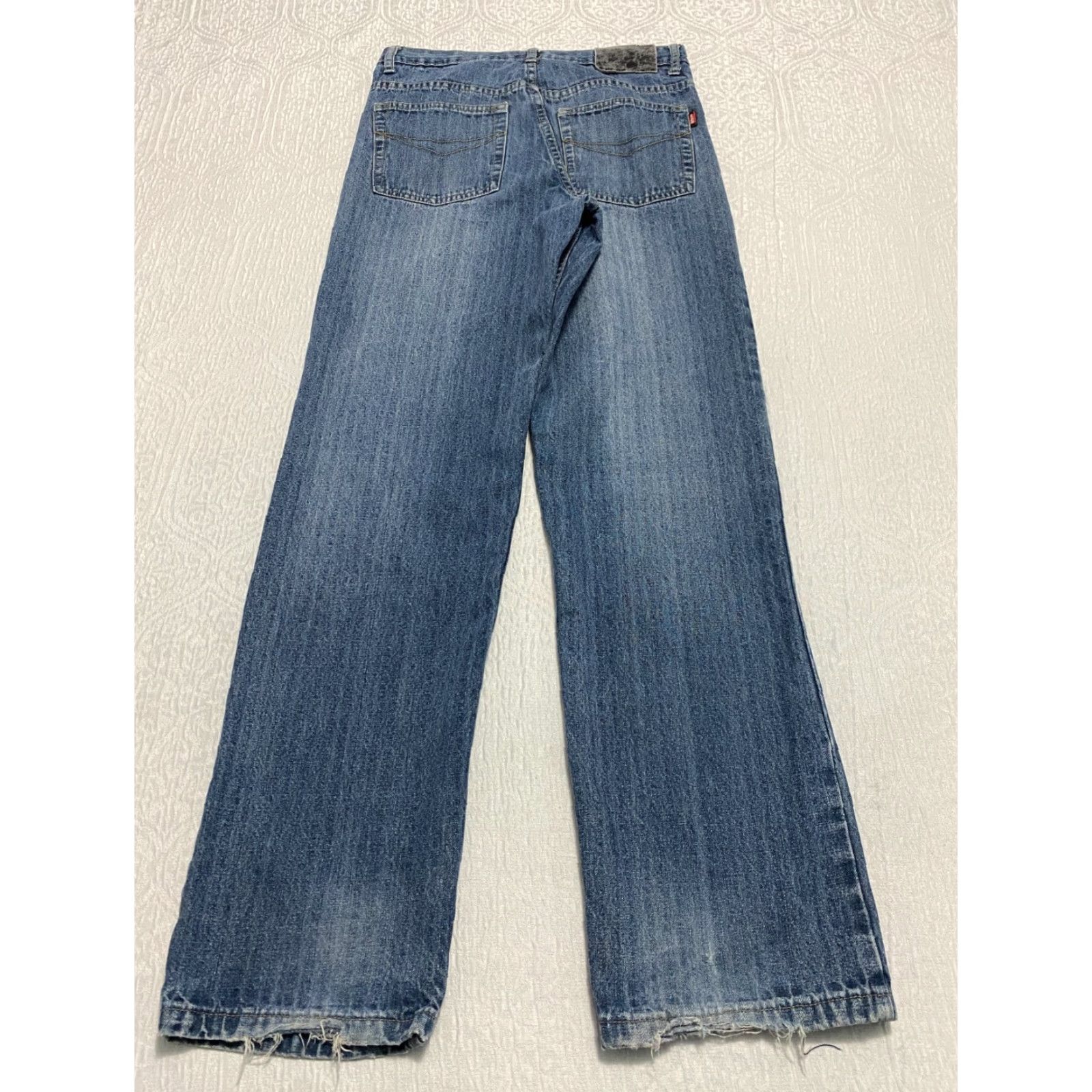 Vintage LADA Jeans Straight 30x31 Blue Distressed Mens Jeans 30 Regular Blue Denim 5-Pocket Style Straight Mens Size US 30 / EU 46 - 4 Thumbnail