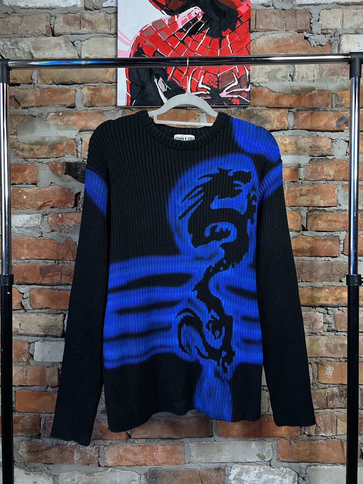 Japanese Brand × Vintage 90s John F. Gee Drago Print Size US L / EU 52-54 / 3 - 1 Thumbnail