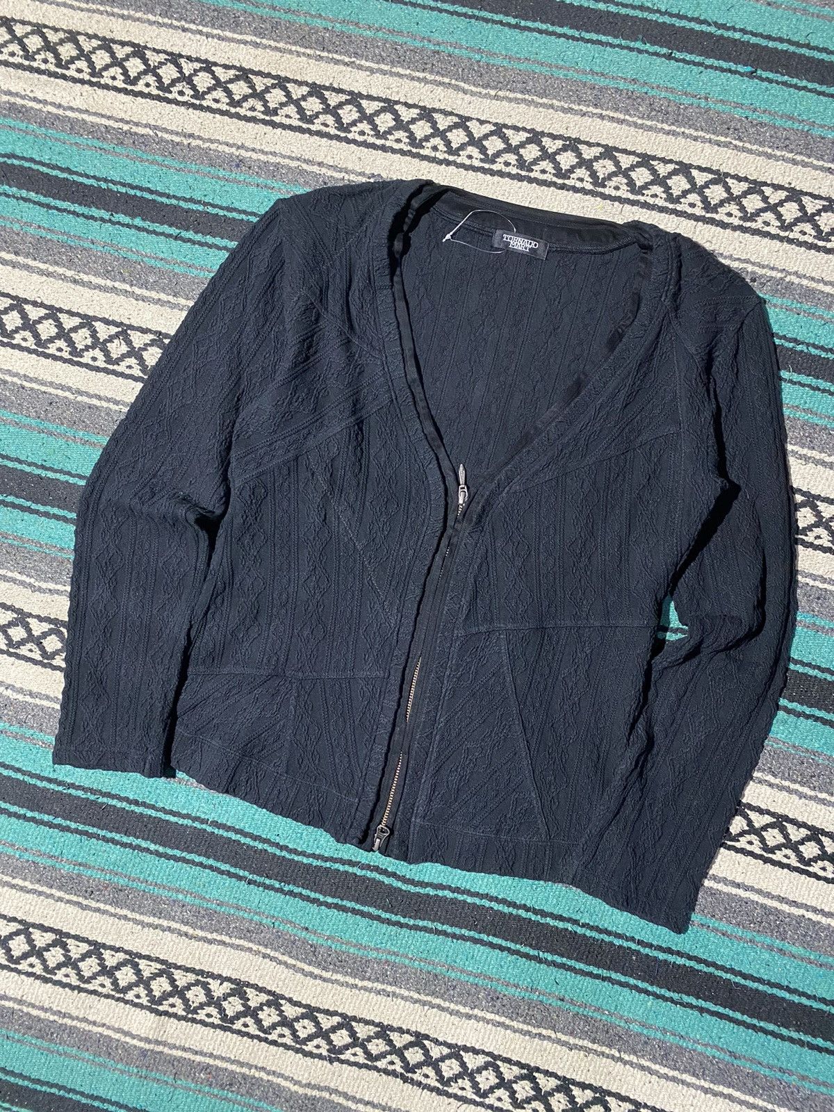Tornado Mart 2000s Tornado Mart - Double Zip Pattern Cardigan Size US S / EU 44-46 / 1 - 2 Thumbnail