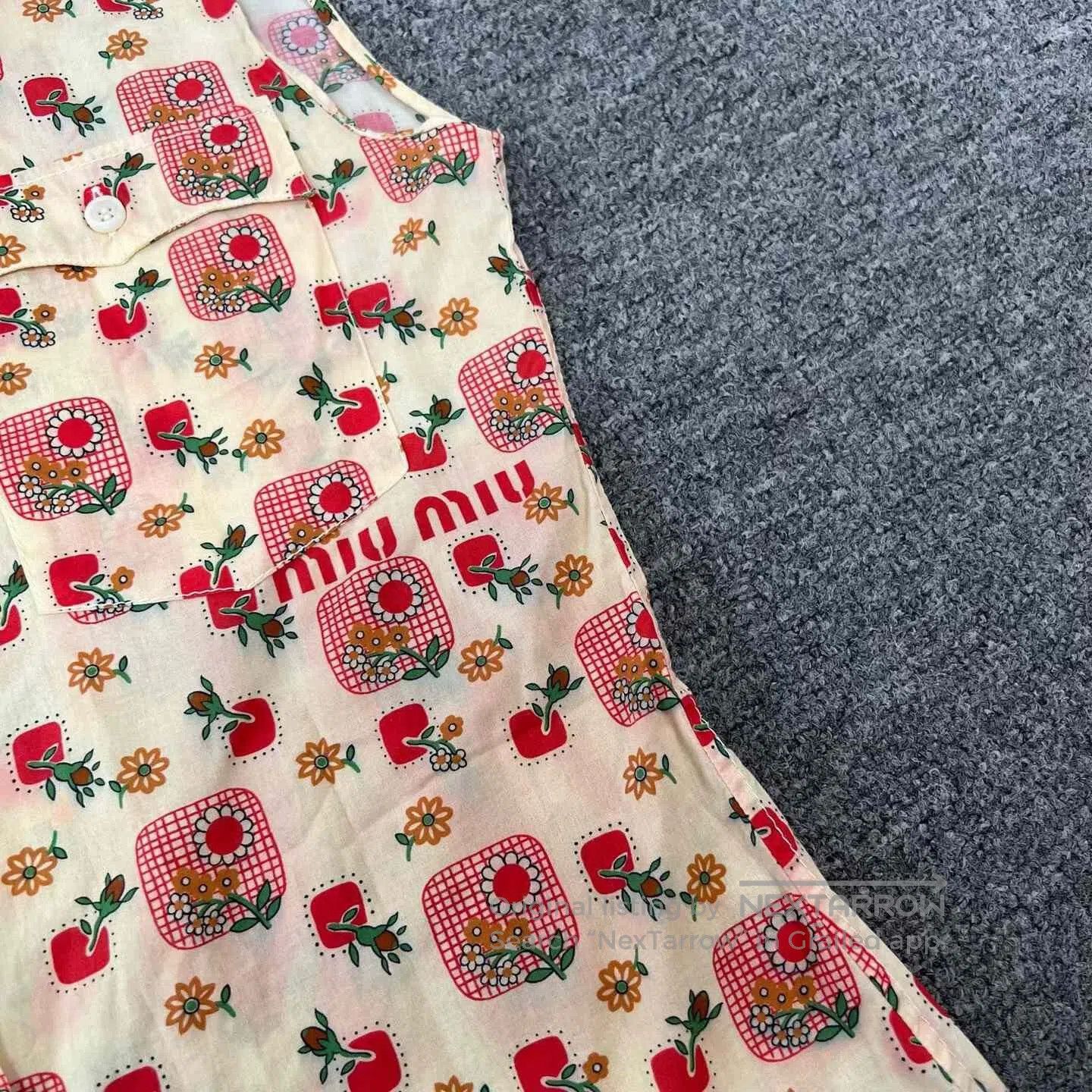 Miu Miu Miu Miu Runway Floral Sleeveless Shirt. Size S / US 4 / IT 40 - 2 Thumbnail