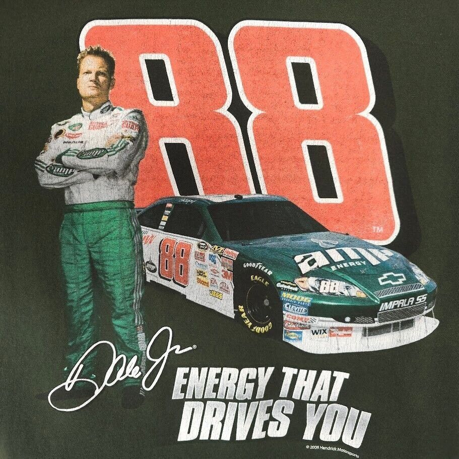 Gildan Dale Earnhardt Jr T Shirt Mens Size XL Green NASCAR Racing Size US XL / EU 56 / 4 - 4 Thumbnail