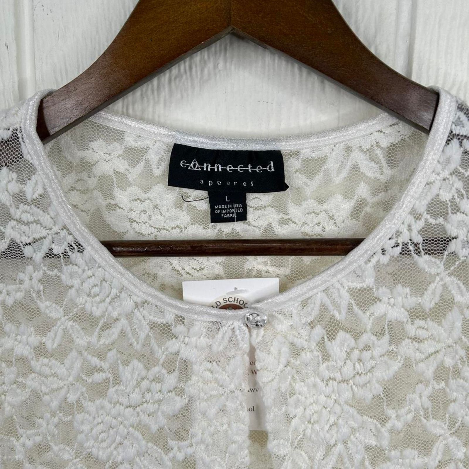 Other Y2K Connected Apparel Lace Boho Cropped Cardigan Top Large Size L / US 10 / IT 46 - 4 Thumbnail