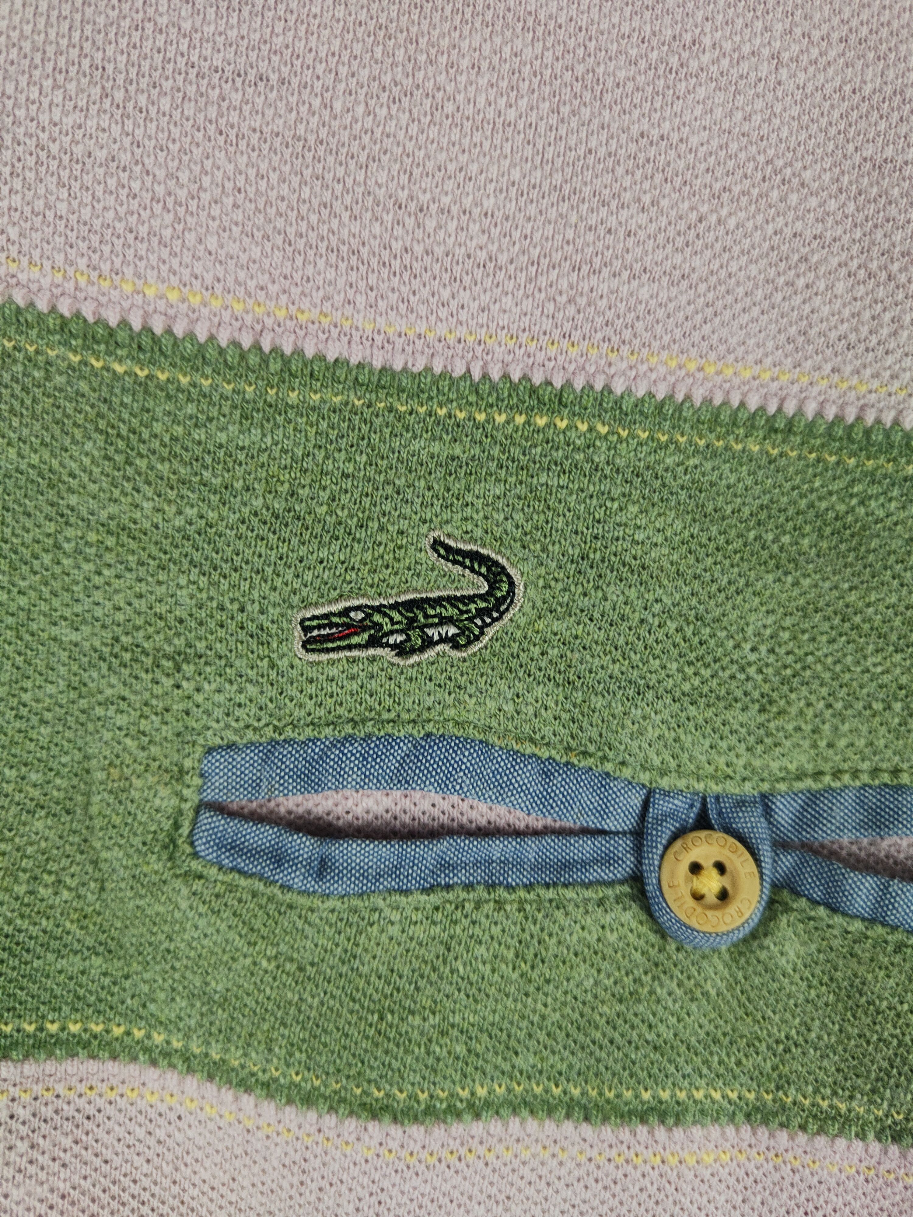 Vintage DL Crocodile Pink Green Stripe Polos #2744 Size US L / EU 52-54 / 3 - 6 Thumbnail
