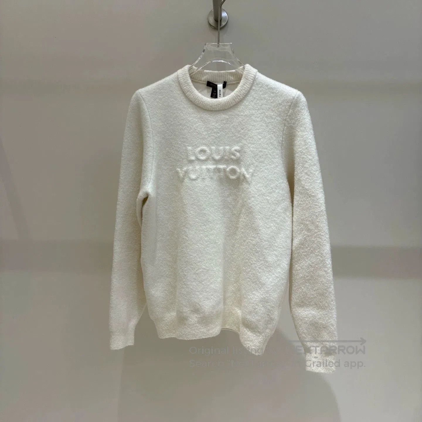 Louis Vuitton 25 Beige Logo Cashmere Sweater.