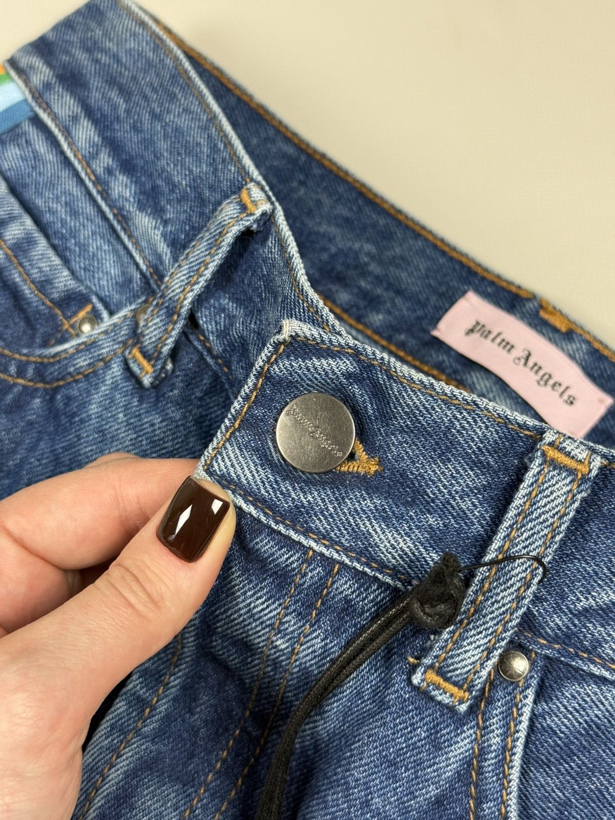 Palm Angels BNWT! Palm Angels Ladies Denim Rainbow Medium Wash Jeans Size 26" / US 2 / IT 38 - 12 Thumbnail