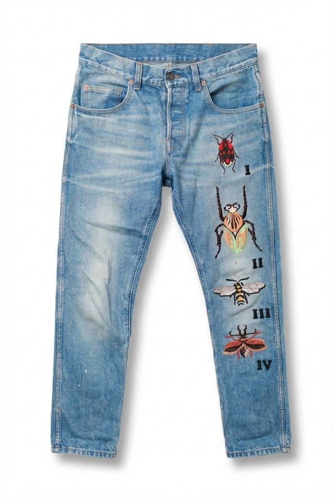 Gucci Insect Embroidery Denim Size US 30 / EU 46 - 1 Thumbnail
