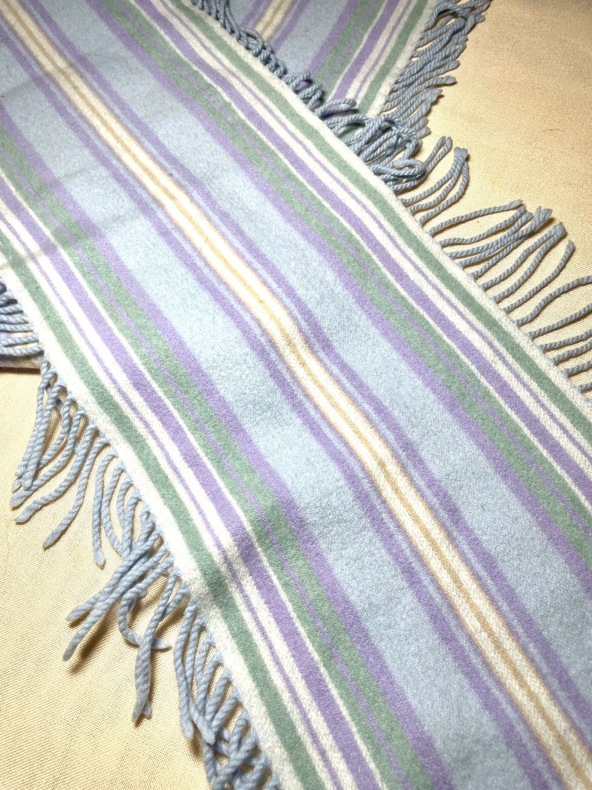 Johnstons Of Elgin Johnstons stripped blue wool scarf Size ONE SIZE - 8 Thumbnail