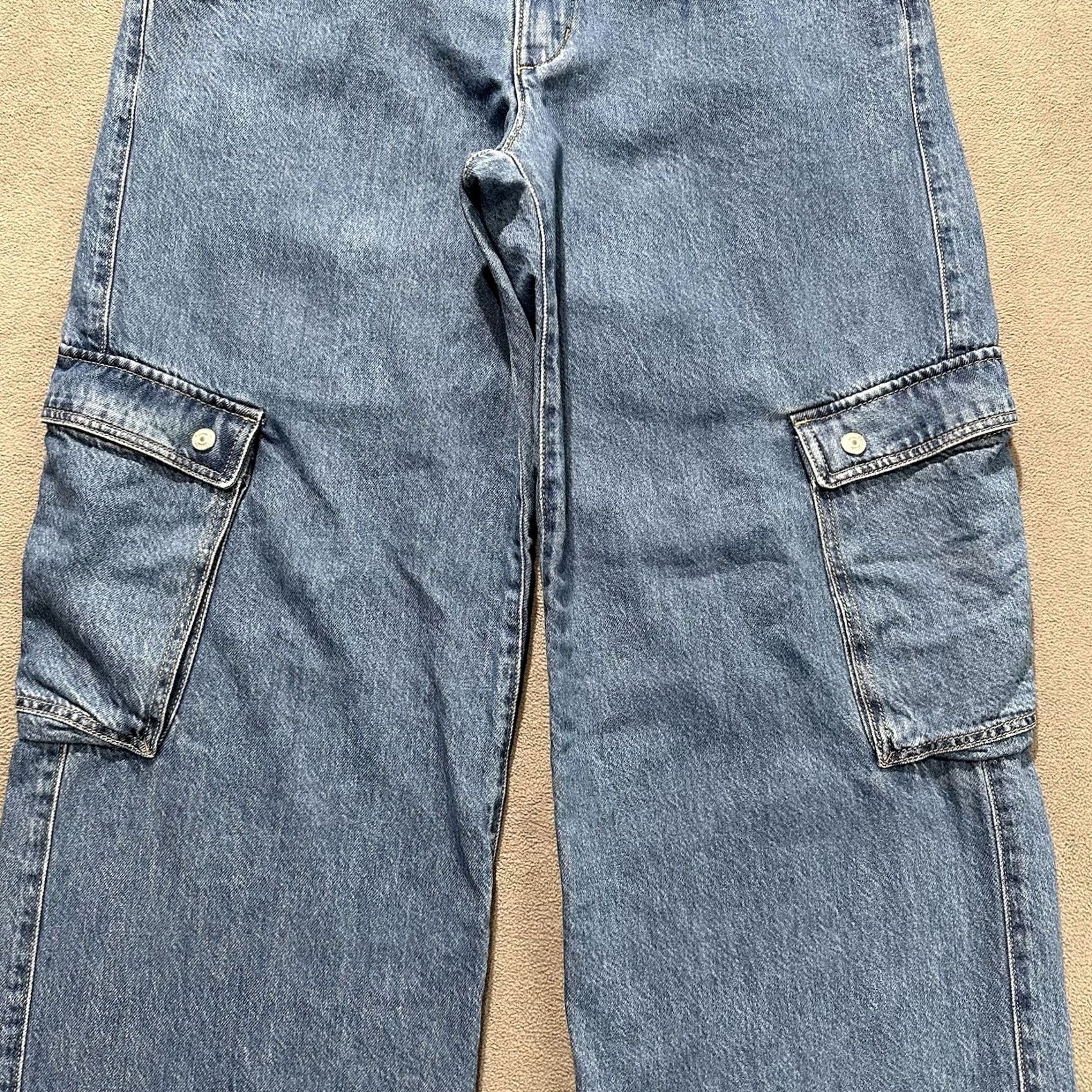 Levi's Levi's Jeans Womens 31 Blue Denim Cargo Pocket 90s Y2K Festival Relaxed Straight Mens Womens Girls Size 24" / US 00 / IT 34 - 5 Thumbnail
