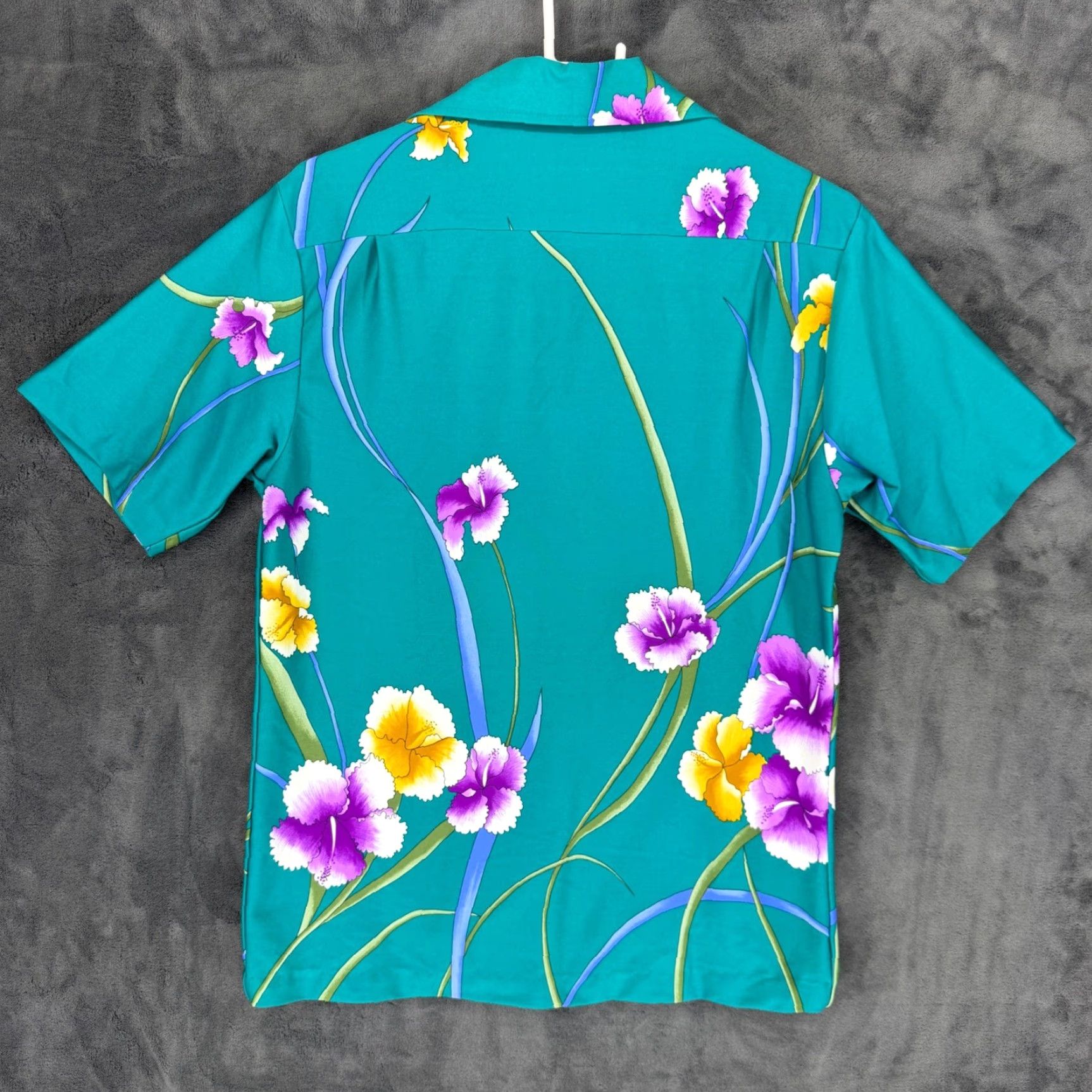 Hilo Hattie VINTAGE Hilo Hattie Teal Floral Hibiscus Hawaiian Shirt M Mens Short Sleeve Blue Size US M / EU 48-50 / 2 - 7 Thumbnail