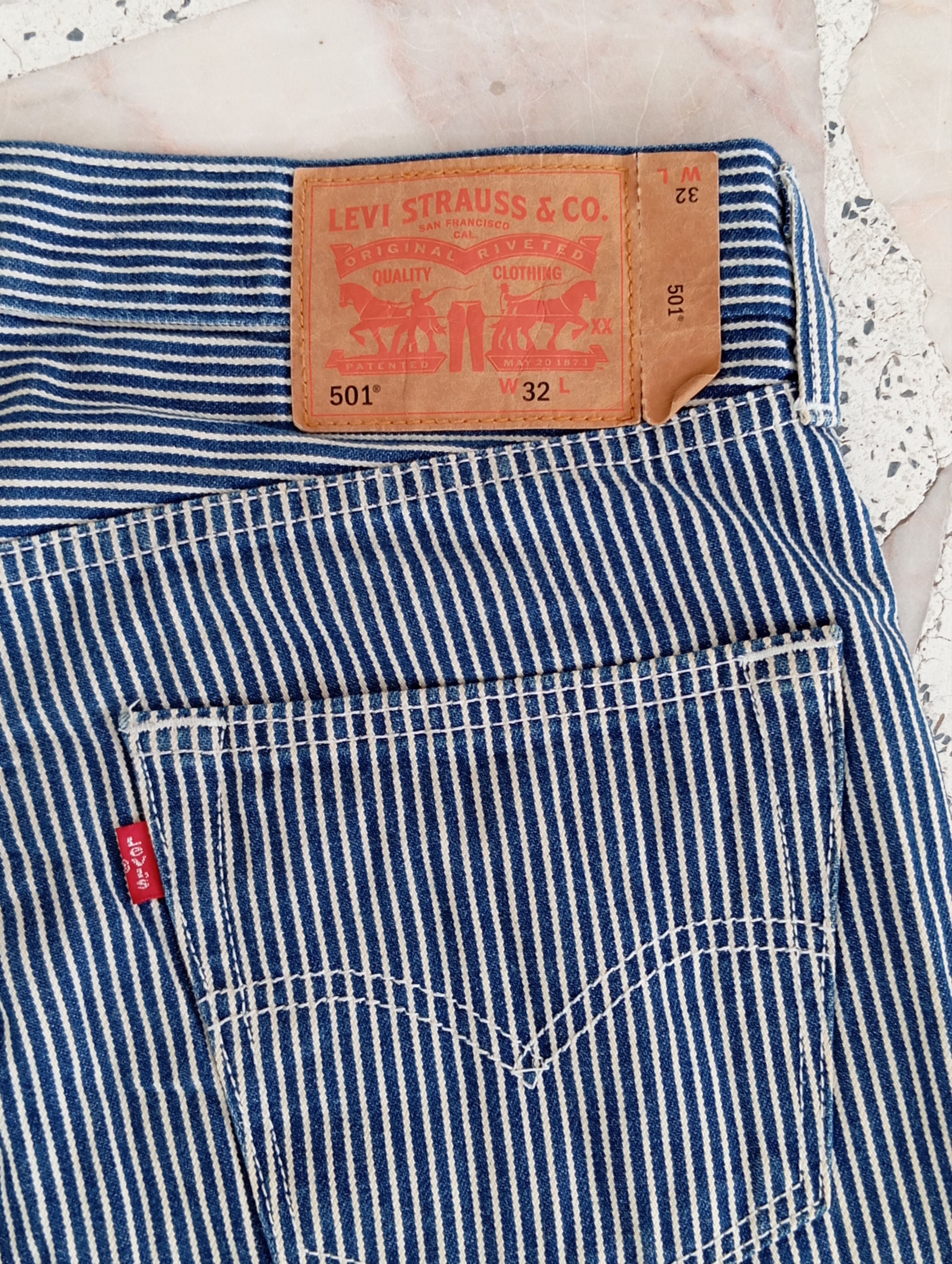 Levi's × Vintage Levis Stripe Short Denim Size US 33 - 7 Thumbnail