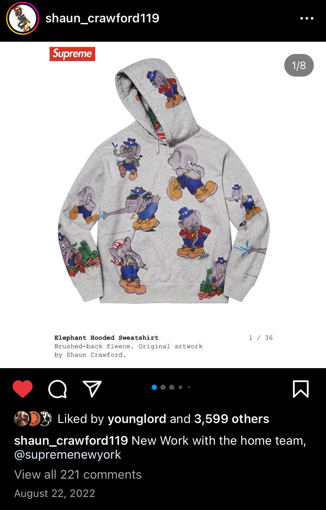 Supreme Supreme FW22 elephant hooded sweatshirt | Grailed