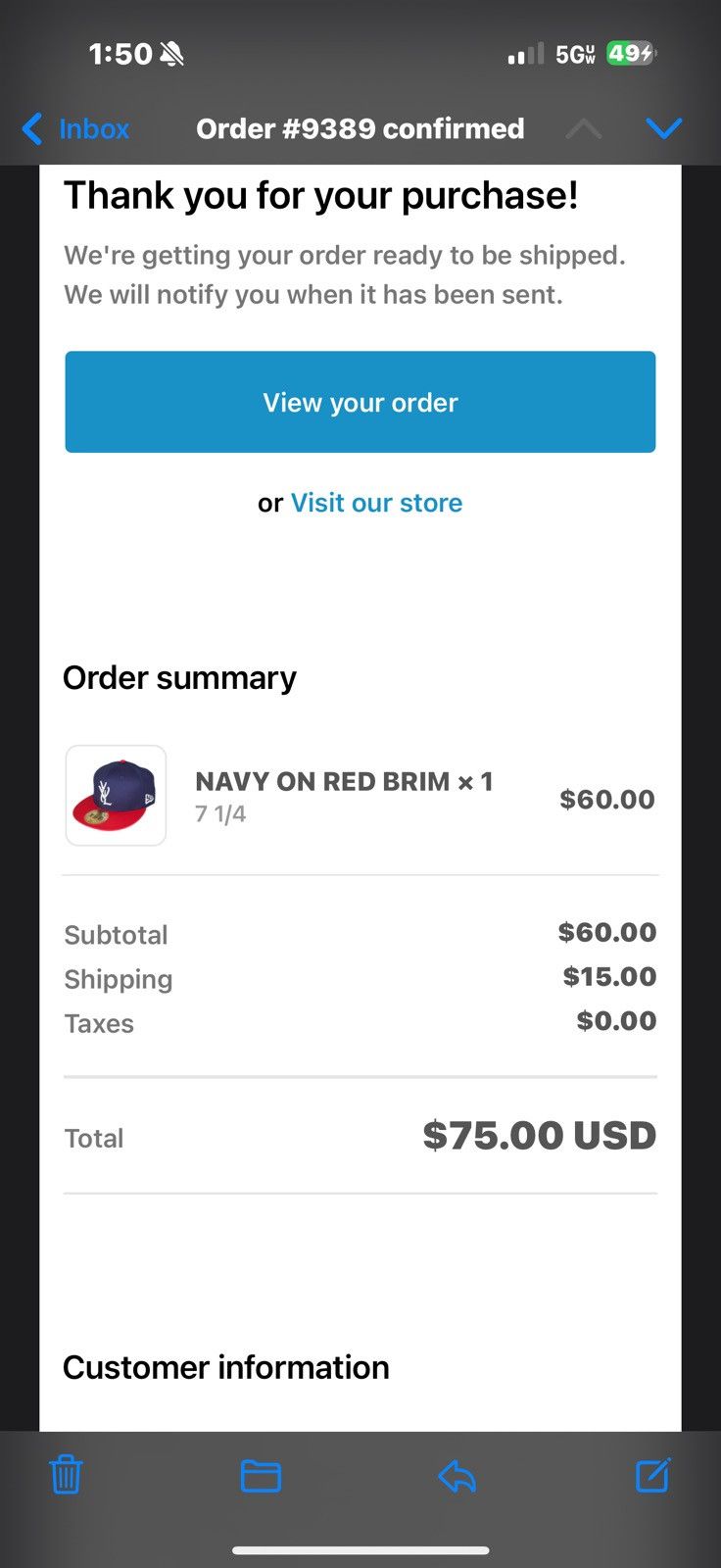 Playboi Carti YVL 7 1/4 HAT Size 30 - 1 Preview