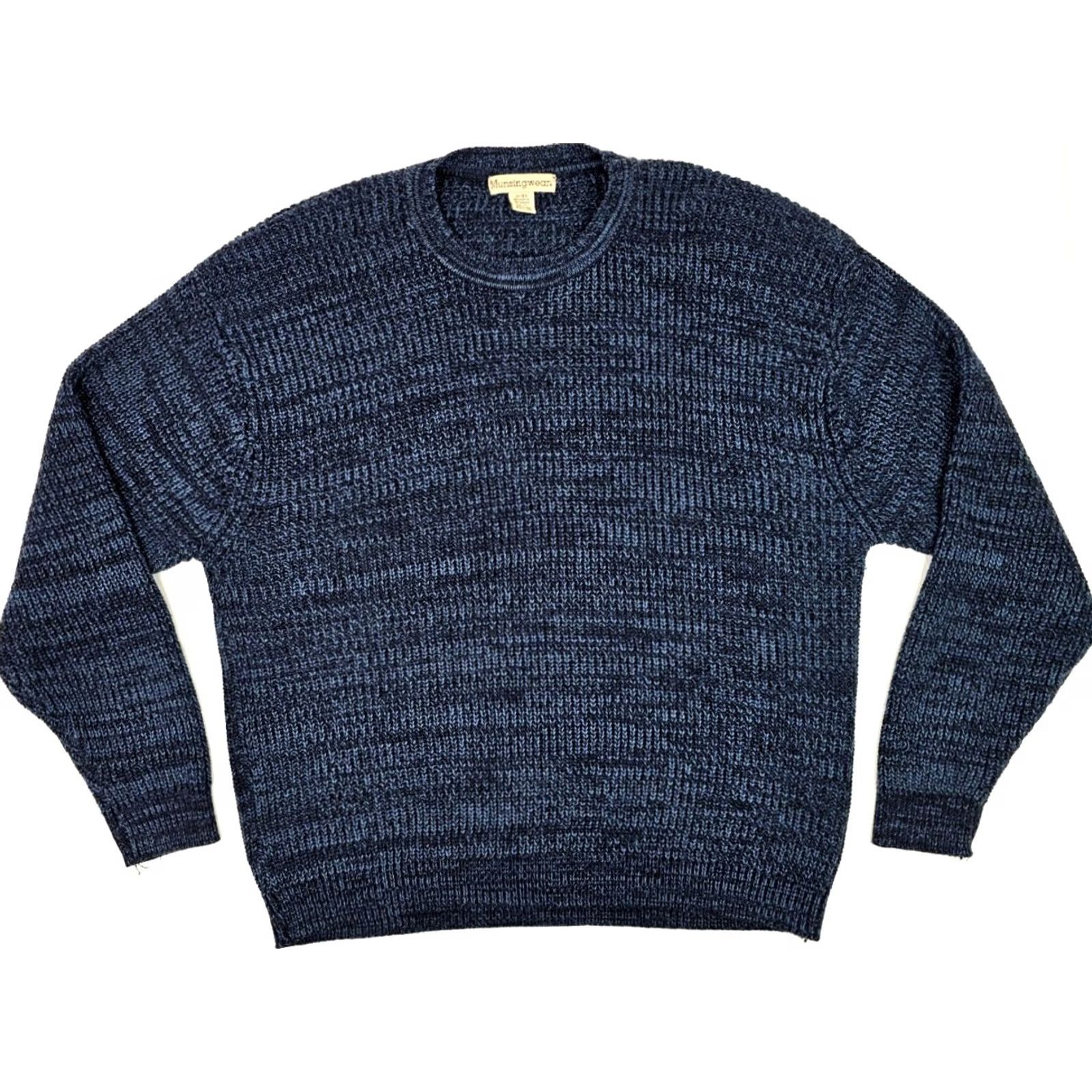 Vintage VINTAGE Penguin Munsingwear Cable Knit Pullover Sweater Men 3X Heather Blue Crew Neck Size US XXL / EU 58 / 5 - 2 Thumbnail