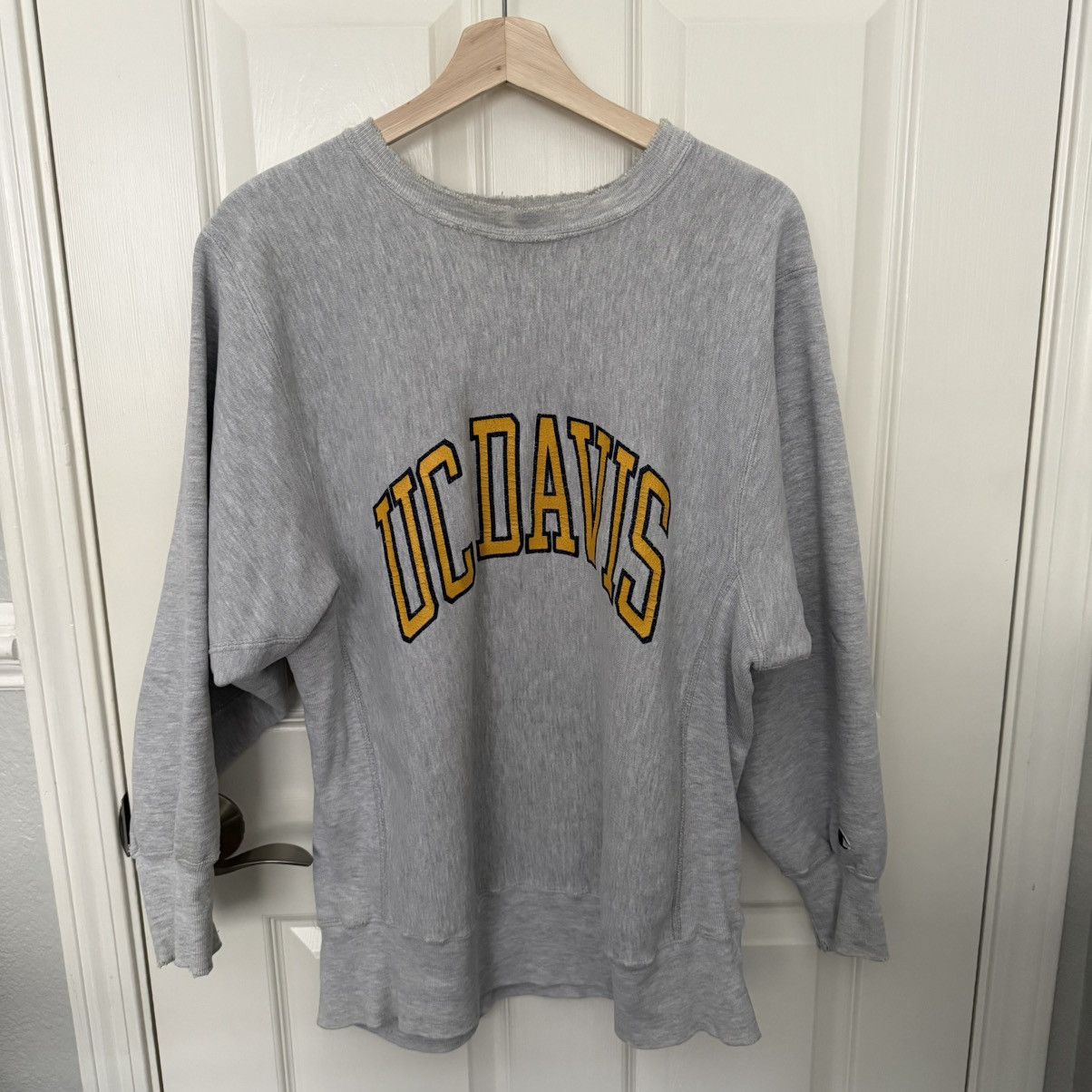Vintage 90s Champion Reverse Weave UC Davis Crewneck Sweatshirt Size US L / EU 52-54 / 3 - 1 Thumbnail