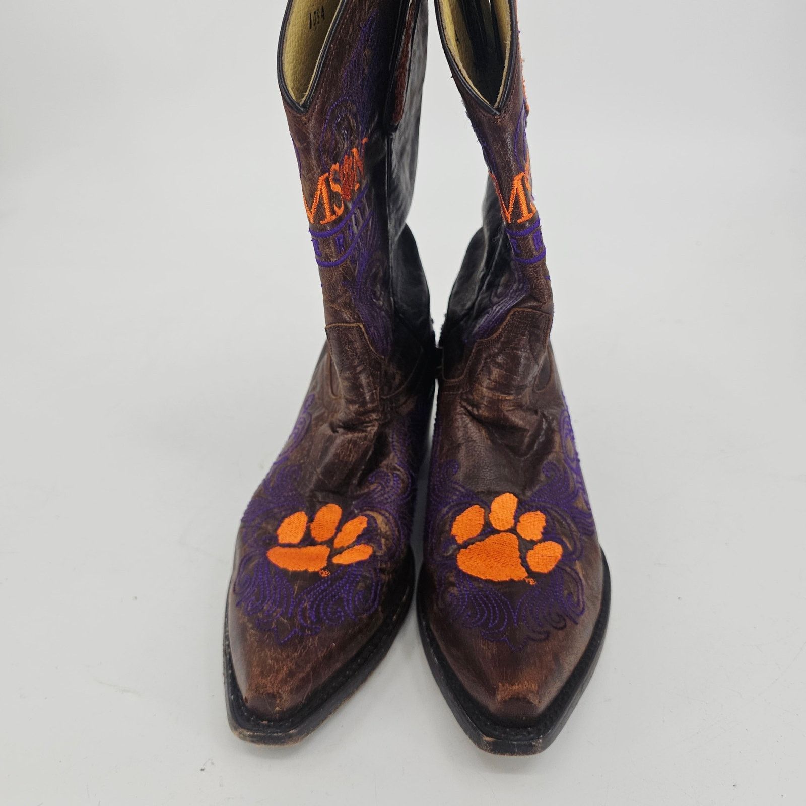 NCAA × Other Gameday Clemson Tigers Logo Western Cowgirl Leather Boot 7 Size US 7 / IT 37 - 3 Thumbnail