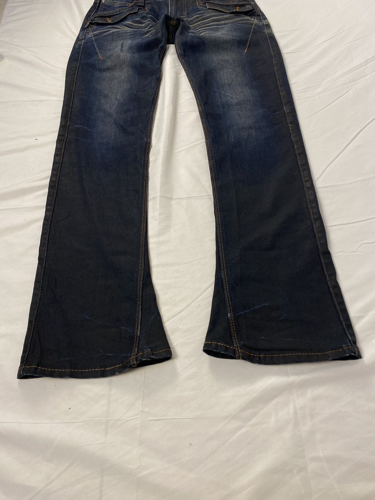 If Six Was Nine Rare 🔥 Nicole Club for Men Waxed Mud Wash Flared Denim Jeans Size US 30 / EU 46 - 9 Thumbnail