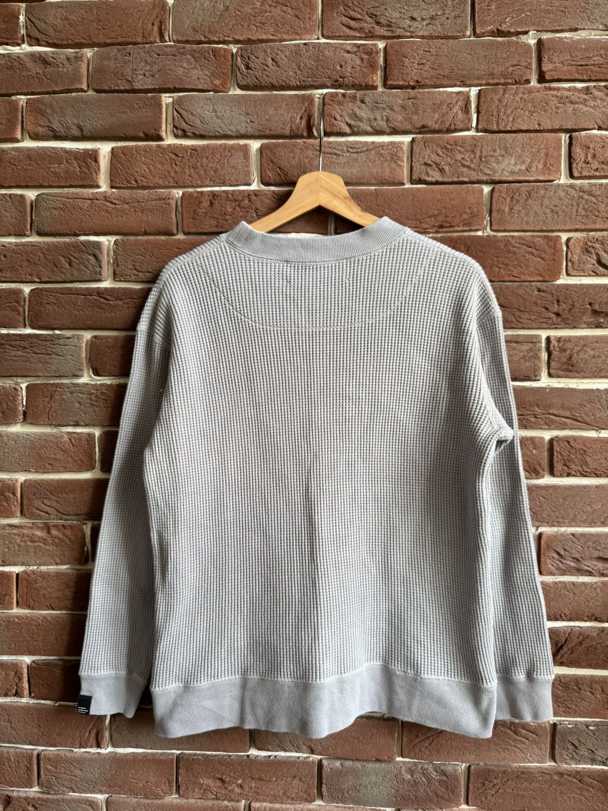 Japanese Brand Ships Thyard Japanese Designer Gray Waffle Crewneck Sweatshi Size US M / EU 48-50 / 2 - 2 Thumbnail