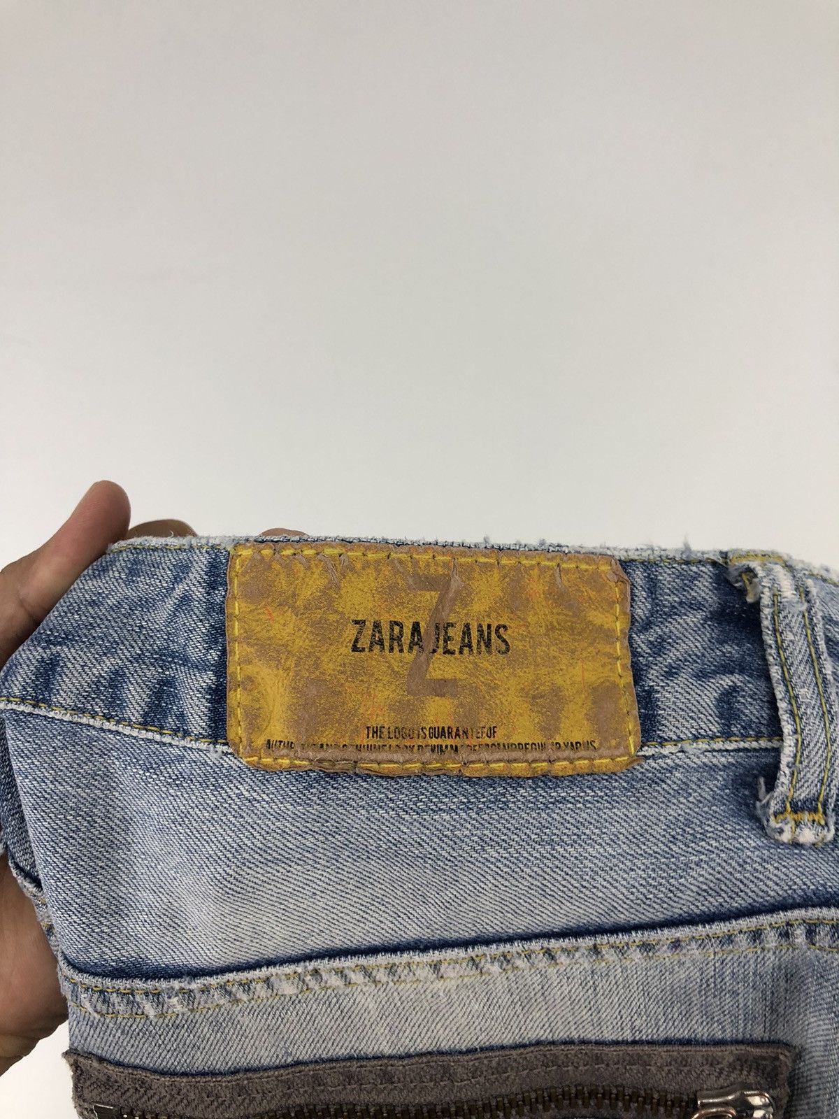 Zara Zara Regular Fit Skull Distressed Faded Blue Jeans Size US 34 / EU 50 - 18 Thumbnail
