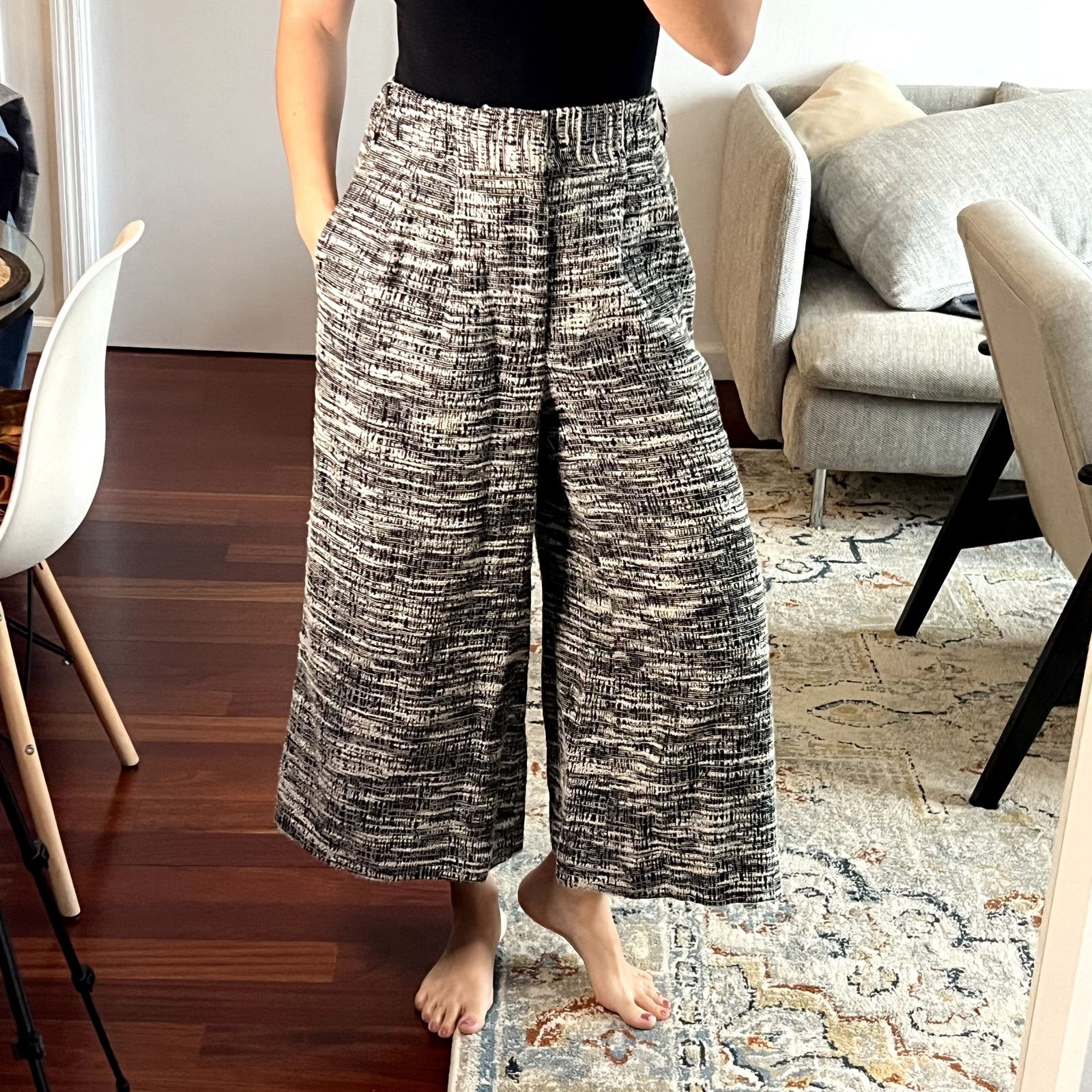 Apiece Apart Apiece Apart cotton blend wide cropped pants high rise gray Size 28" / US 6 / IT 42 - 7 Thumbnail