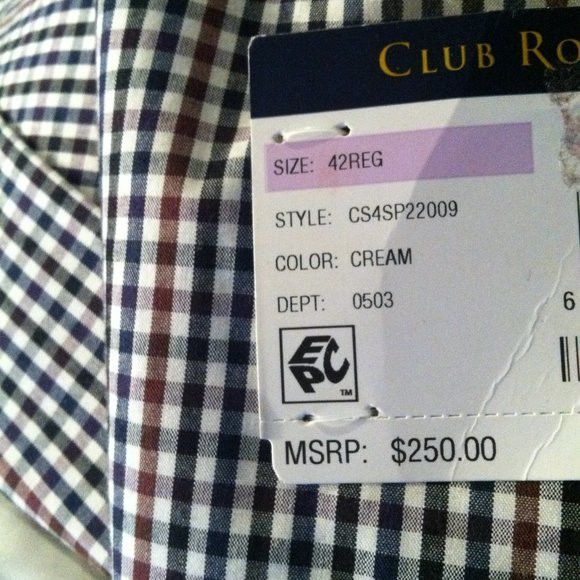 Club Room CLUB ROOM MEN'S NEW 100%COTTON SPORT JACKET BLAZER SIZE: 42R Size 42R - 13 Thumbnail