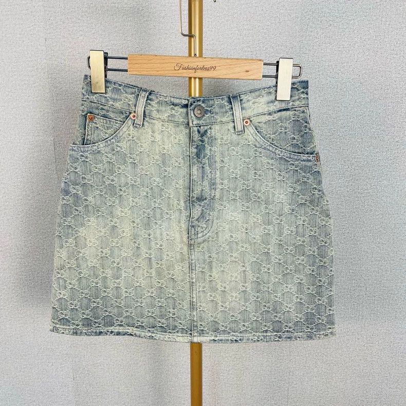 Gucci Gucci Printed Denim Mini Skirt - dmc Size US 36 / EU 52 - 1 Thumbnail