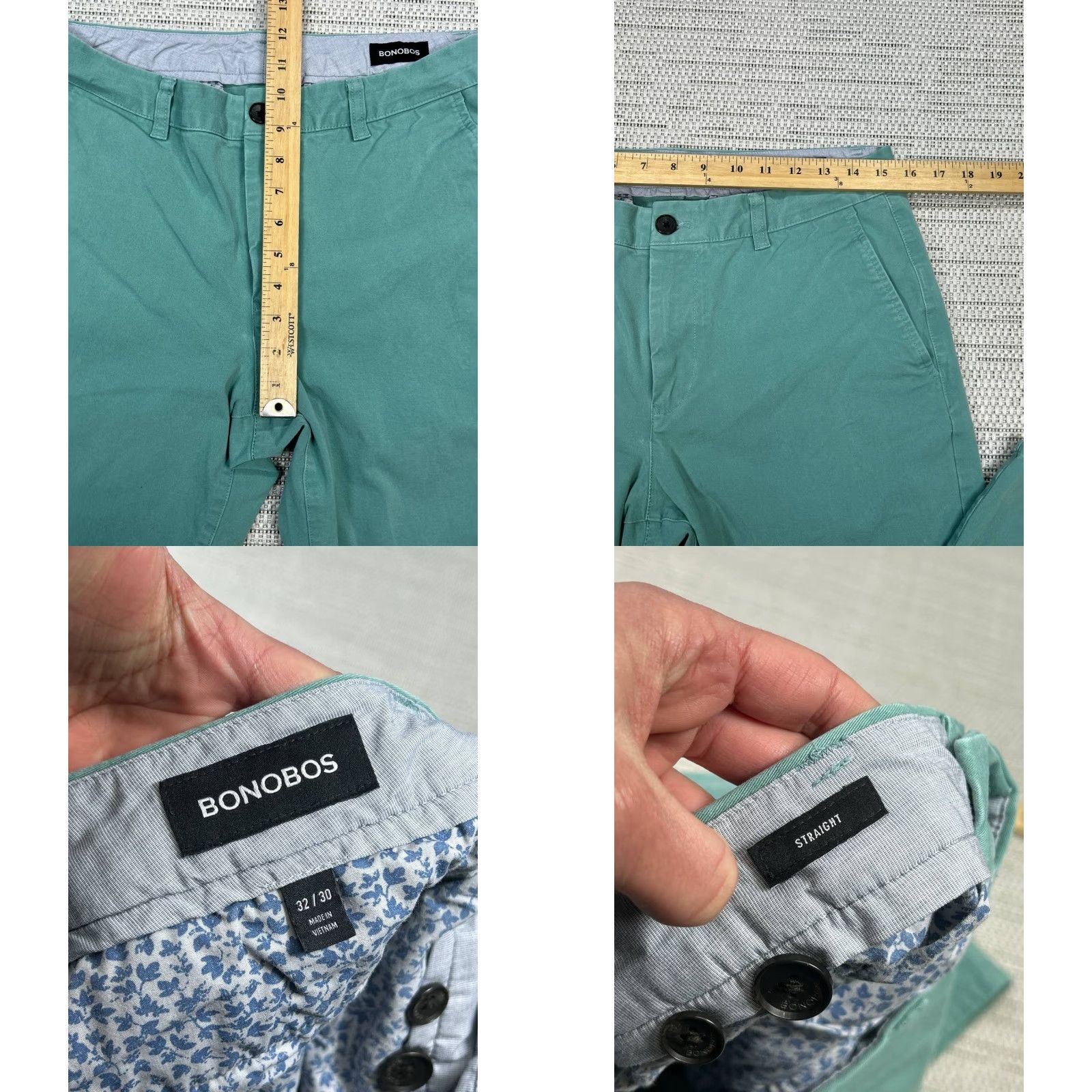 Bonobos Bonobos Chino Pants Mens 32x30 Blue Cotton Stretch Straight Leg Mid Rise Casual Shirt? Size US 32 / EU 48 - 8 Thumbnail