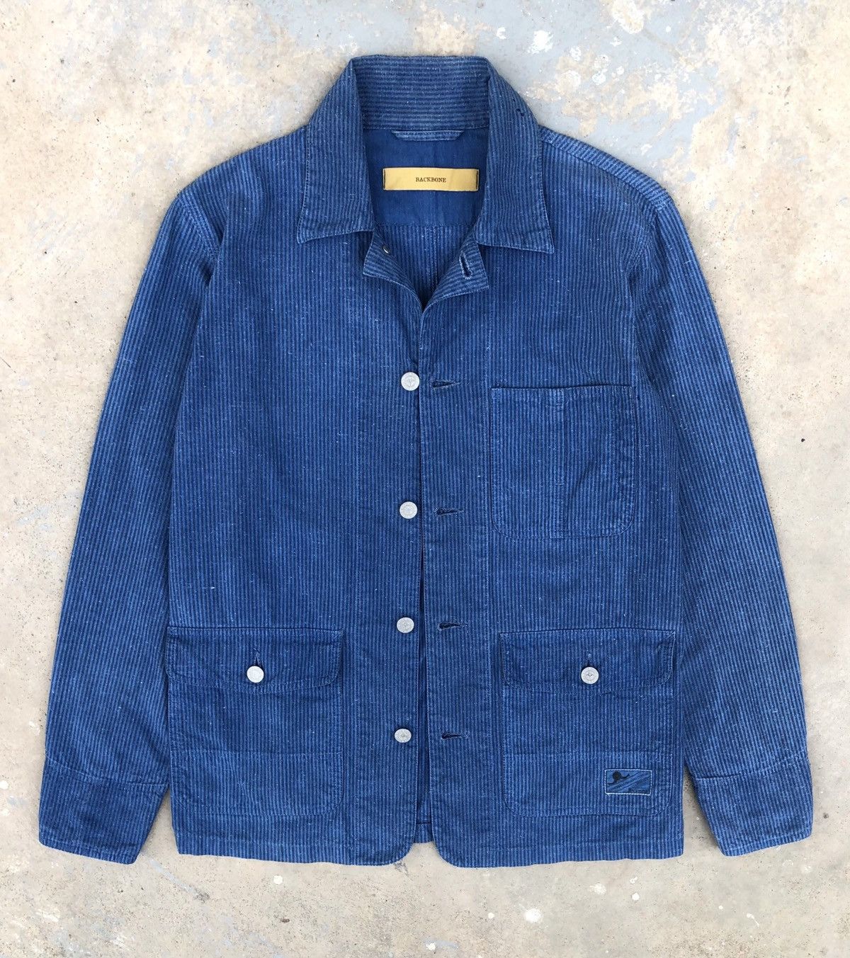 Backbone Vintage BACKBONE Striped Cotton Chore Denim Jacket Size US M / EU 48-50 / 2 - 5 Thumbnail