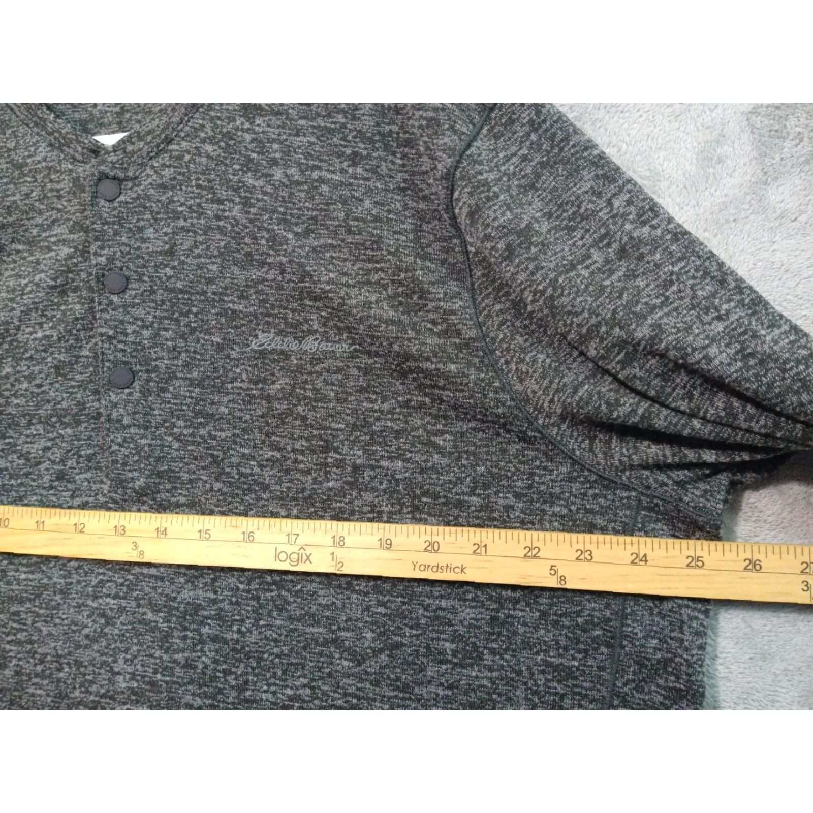 Eddie Bauer VINTAGE Eddie Bauer Shirt Mens XXL 2XL Heather Gray Henley Long Sleeve Pullover Snap Size US XXL / EU 58 / 5 - 4 Thumbnail