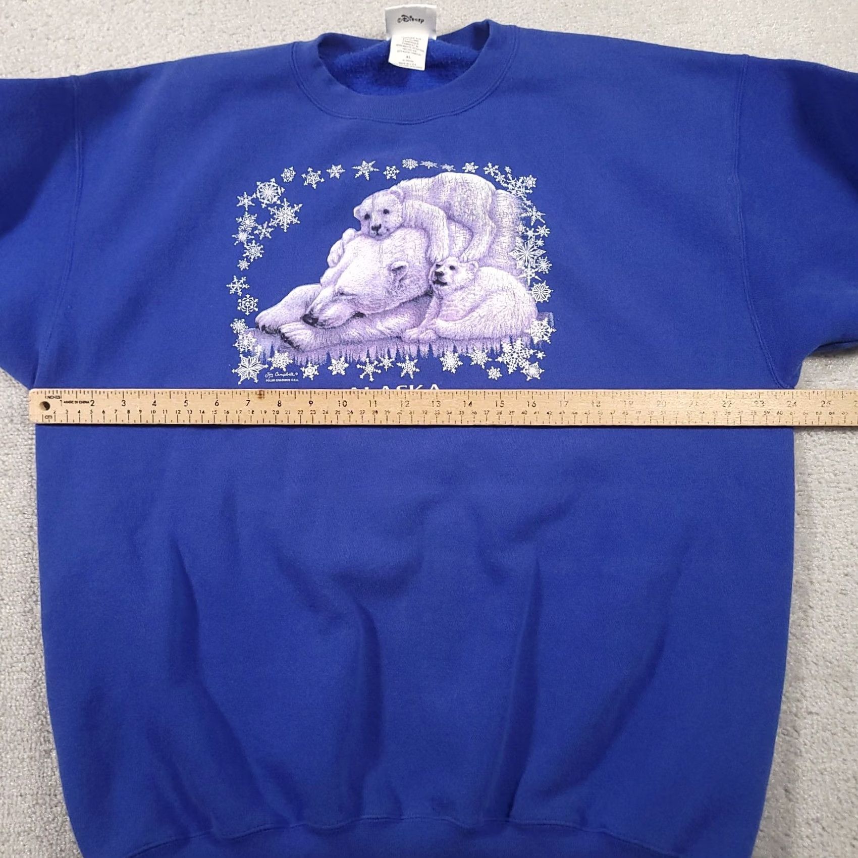 Disney VINTAGE Disney World Alaska Sweatshirt Adult XL Blue Polar Bear Animals Nature Crew Neck Long Sleeve Pullover Men 90s Theme Size US XL / EU 56 / 4 - 3 Thumbnail