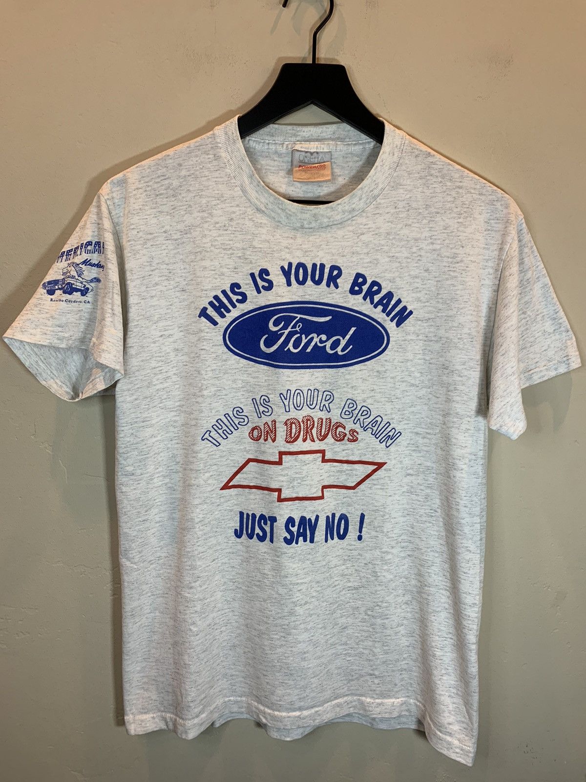 Chevrolet × Ford × Vintage *RARE* Vintage Ford This Is Your Brain On Drugs Chevy Shirt Size US M / EU 48-50 / 2 - 1 Thumbnail