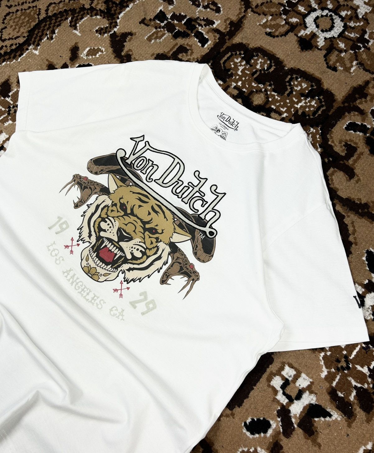 Ed Hardy × Vintage × Von Dutch Rare Von Dutch tee Tiger Embroidered Logo Vintage Y2K Size US XL / EU 56 / 4 - 3 Thumbnail