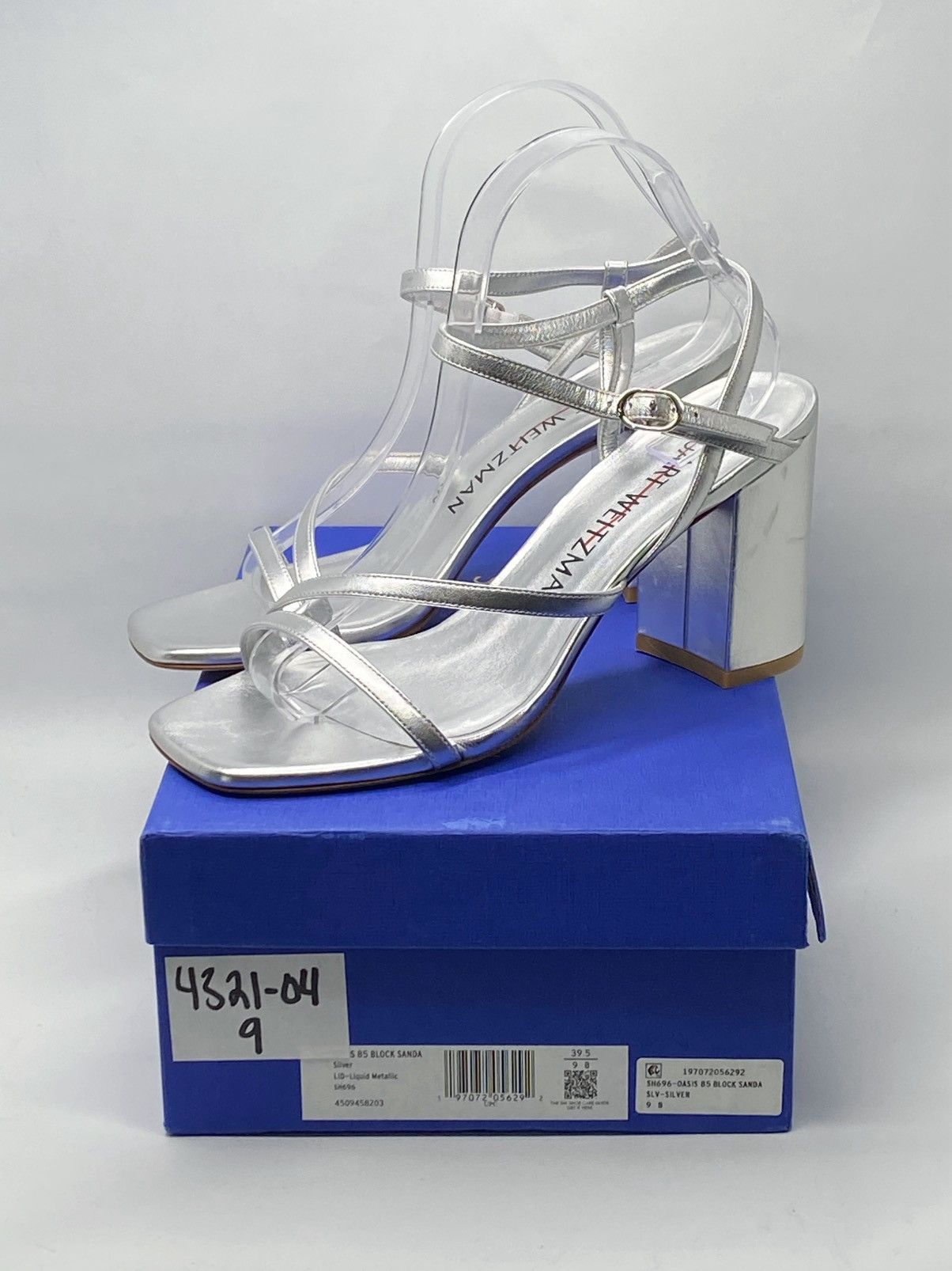 Stuart Weitzman Stuart Weitzman Metallic Leather Block-Heel Sandals size 9 Size US 9 / IT 39 - 9 Thumbnail