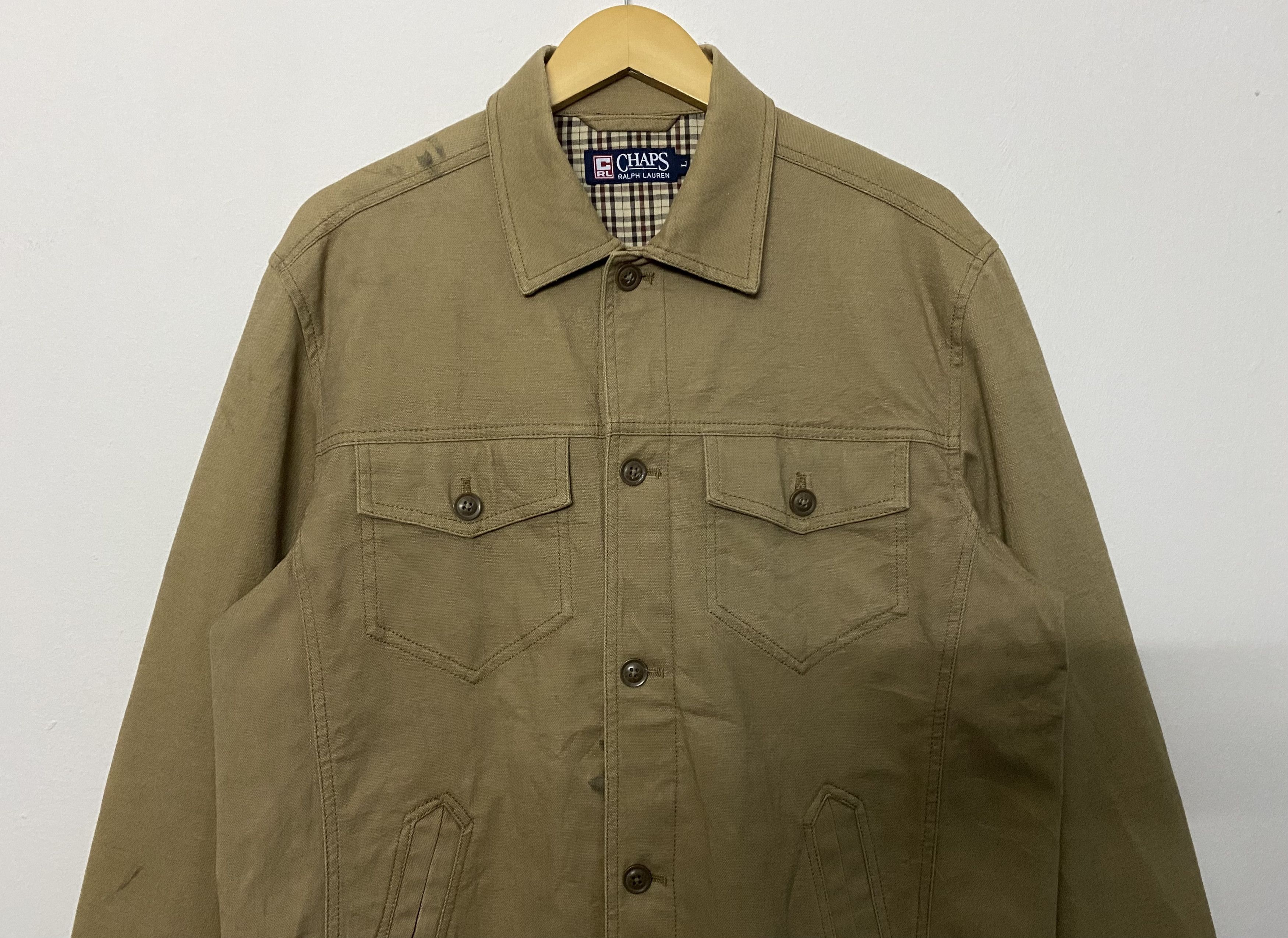 Chaps Ralph Lauren VTG Chaps Ralph Lauren Trucker Jacket L Brown Khaki Size US L / EU 52-54 / 3 - 4 Thumbnail