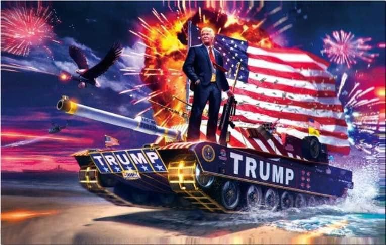 Designer TRUMP TANK FLAGS 3x5 Size ONE SIZE - 1 Thumbnail
