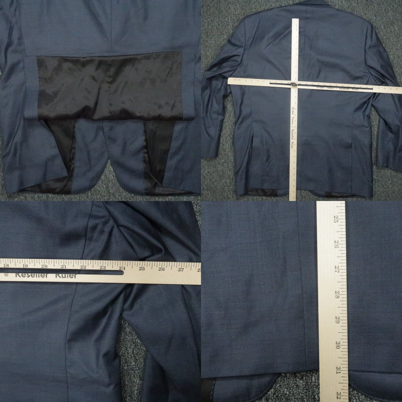Peter Millar Peter Millar Blazer Mens 46R Blue Wool Double-Vented Jacket Coat Notch Lapel Regular Fit- 2 Piece Casual Business Wedding Blazer Mens Size 46R - 8 Thumbnail