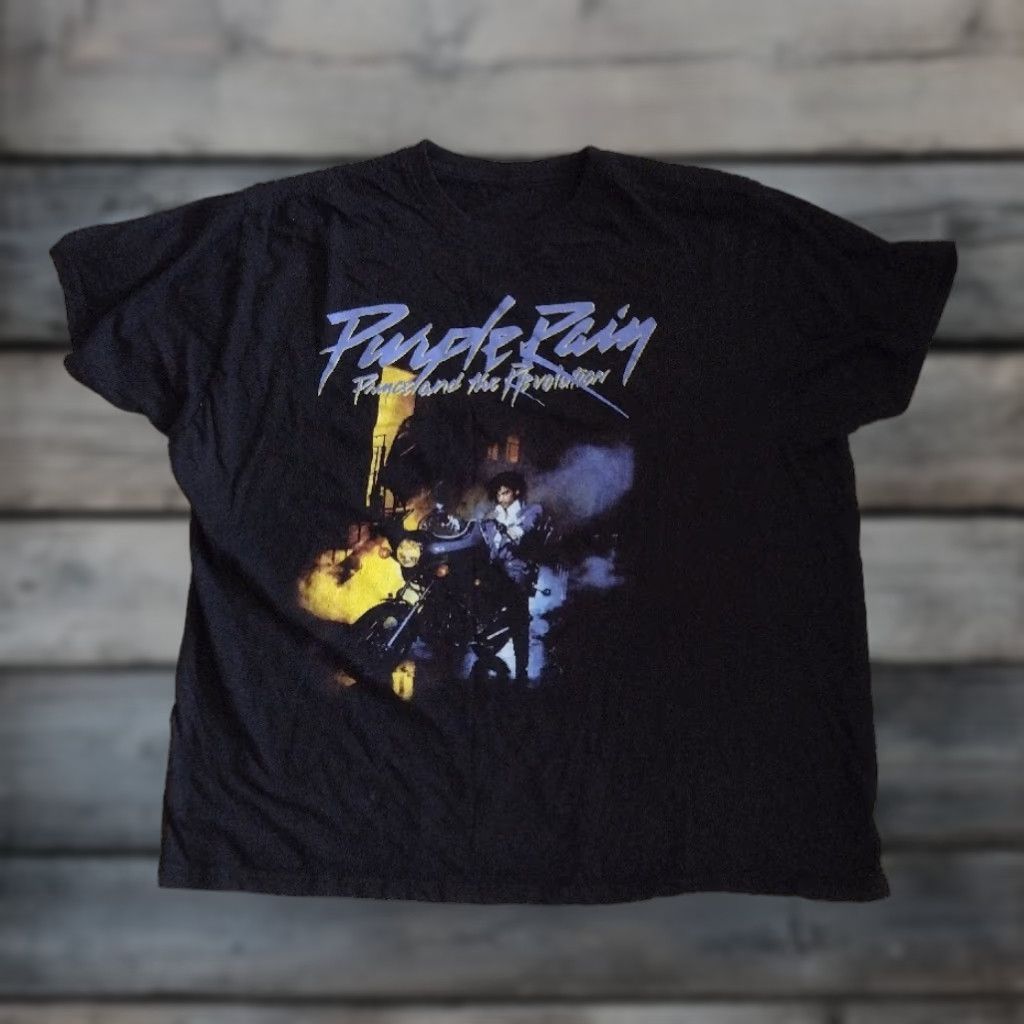 Prince Prince Prince Estate Black Revolution Motorcycle T-Shirt Men 2XL Size X2L Black Cotton Knit Solid Short Sleeve Crew Neck Graphic Print Regular Size US XXL / EU 58 / 5 - 1 Thumbnail