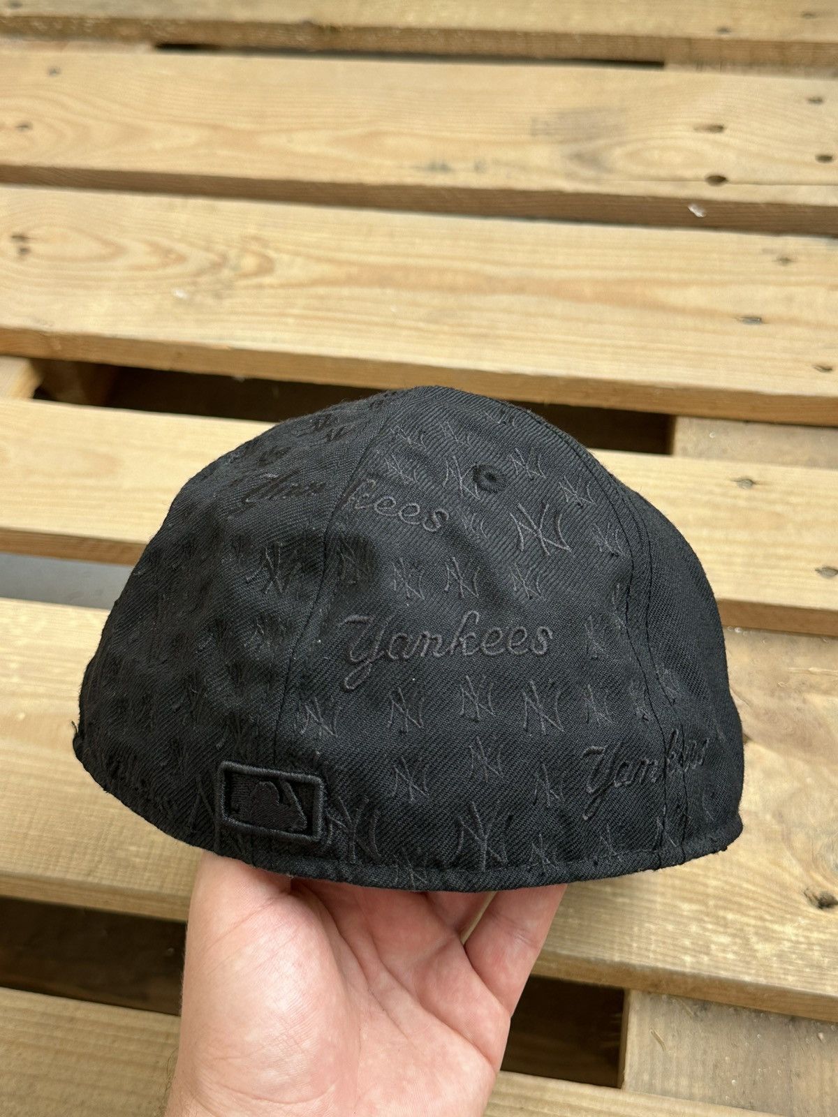 New Era New Era NYC Yankees Black Monogram Cap Size ONE SIZE - 5 Thumbnail
