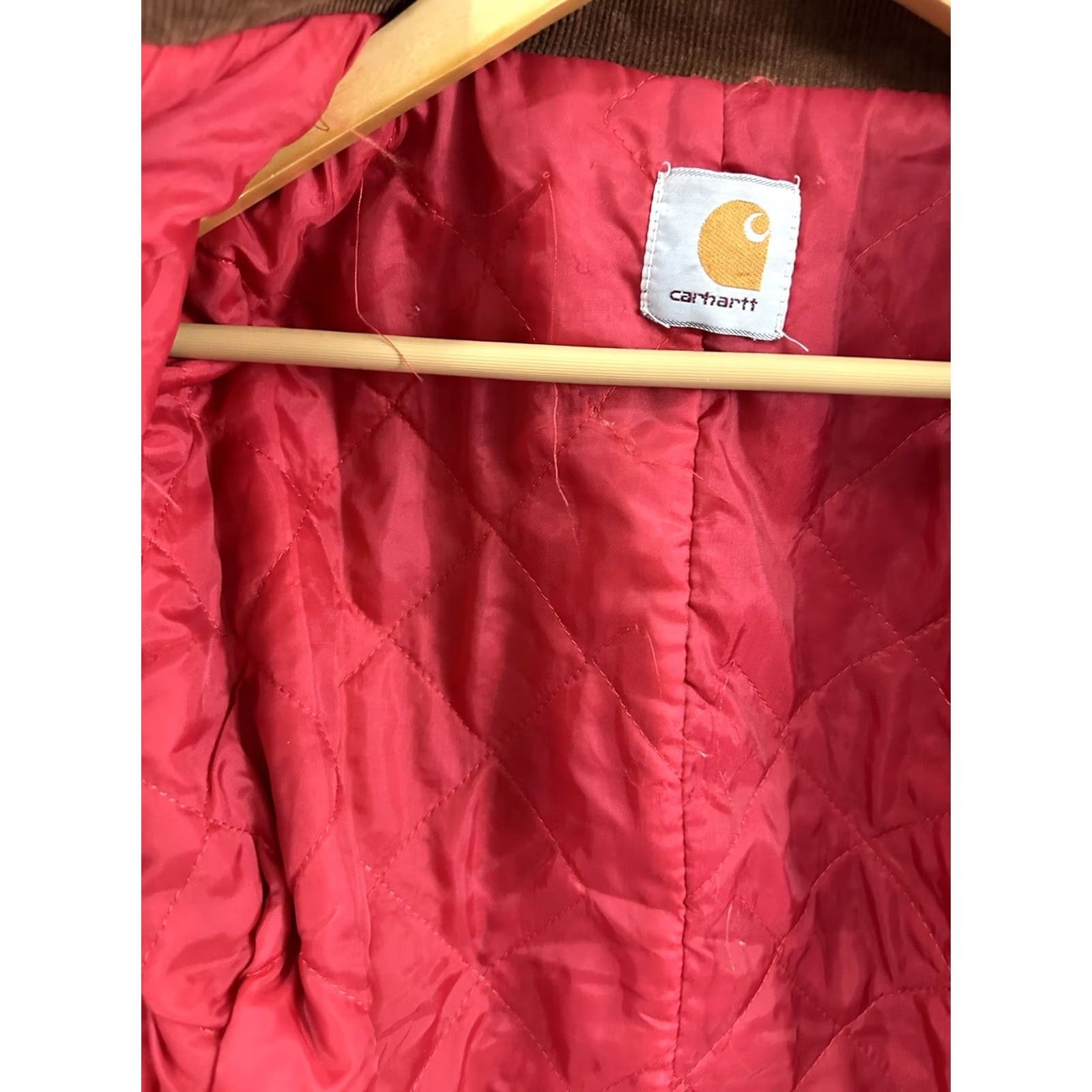 Carhartt VINTAGE Carhartt Detroit Quilted WIP Workwear Jacket Bomber Sz S Brown/Red Lined Mens Size US S / EU 44-46 / 1 - 7 Thumbnail