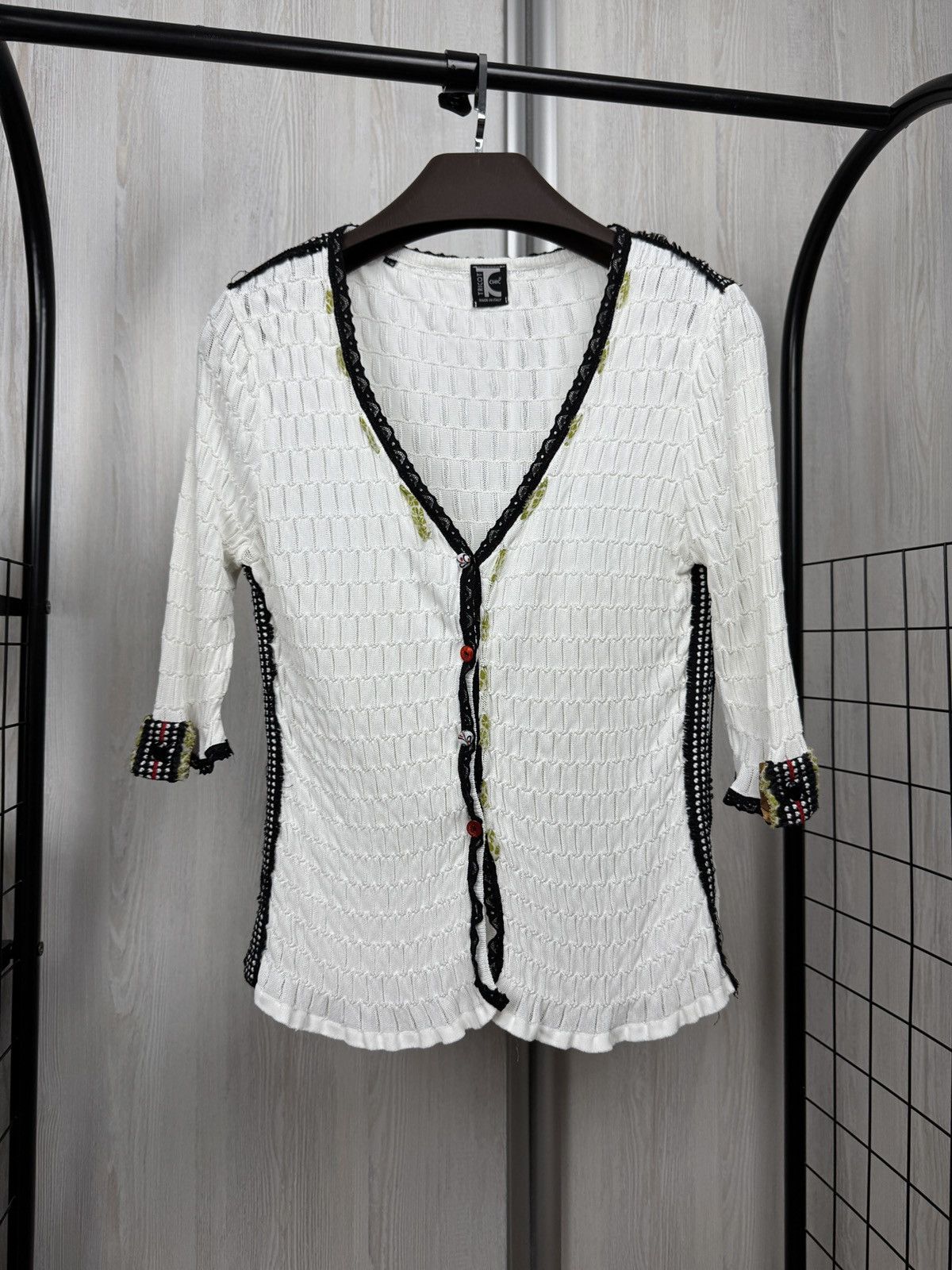 If Six Was Nine Tricot Chic avant garde y2k button down cardigan top blouse Size XL / US 12-14 / IT 48-50 - 1 Thumbnail