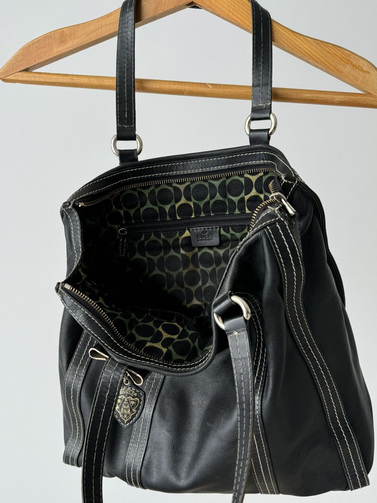 Gucci × Vintage Gucci Duchessa Black Leather Tote Handbag Size ONE SIZE - 8 Thumbnail