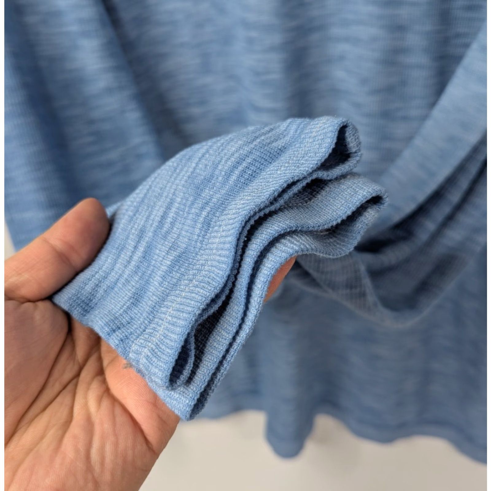 Lucky Brand Lucky Brand Tee Shirt - Men's XL Crew Neck Long Sleeve Blue Pocket Burnout 100% Cotton/Polyester Shirt Size US XL / EU 56 / 4 - 3 Thumbnail