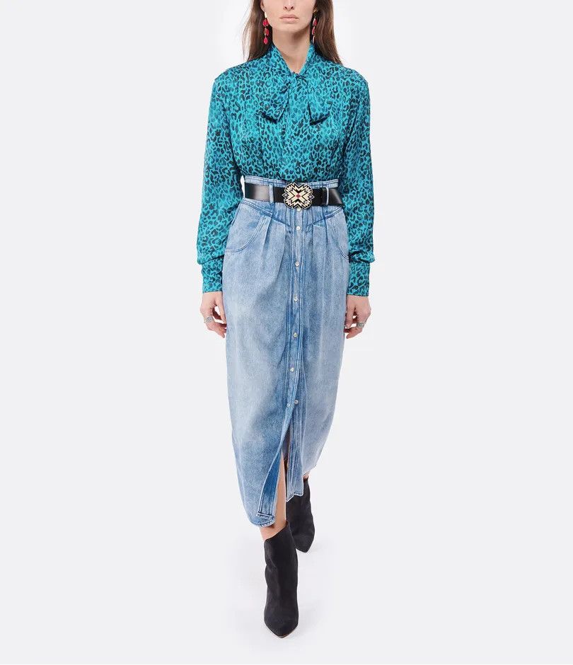 Golden Goose o1y0825 Leopard-print Patterned Shirt in Blue/Black Size S / US 4 / IT 40 - 3 Thumbnail