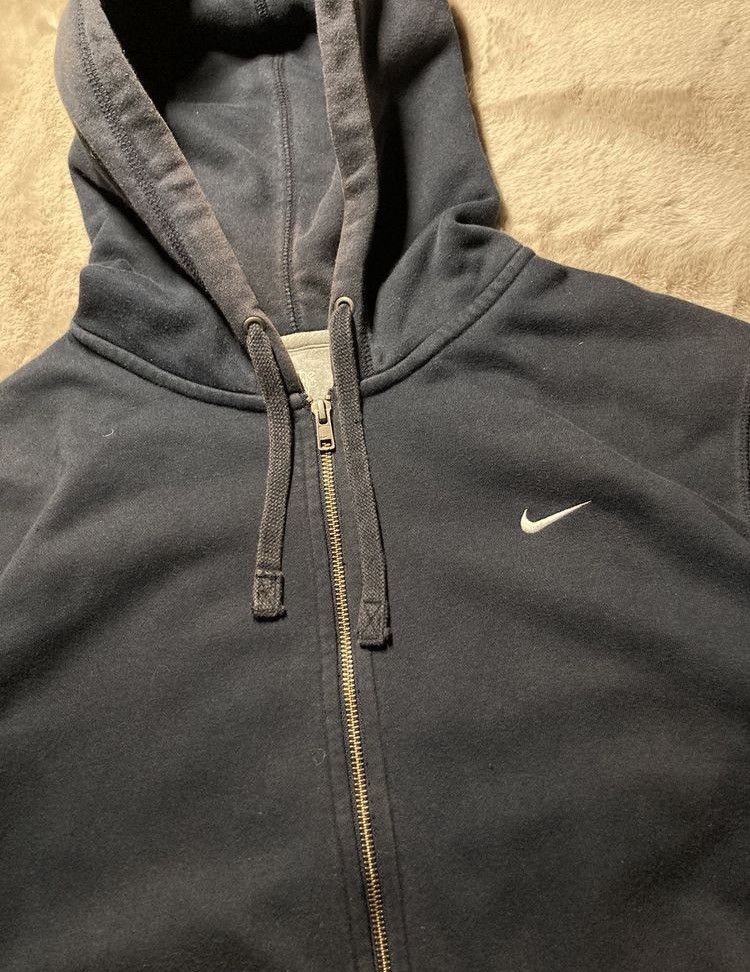 Nike × Vintage ⛩️Vintage Nike Zip Hoodie Navy Black Y2K baggy sun faded boxy Size US XL / EU 56 / 4 - 4 Thumbnail