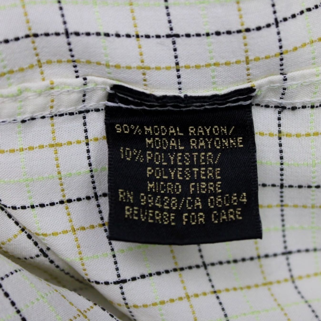 BUGATCHI Bugatchi Uomo Shirt Mens Large Yellow Check Modal Rayon/Poly Blend Long Sleeve Button-Up Casual Business Size US L / EU 52-54 / 3 - 7 Thumbnail