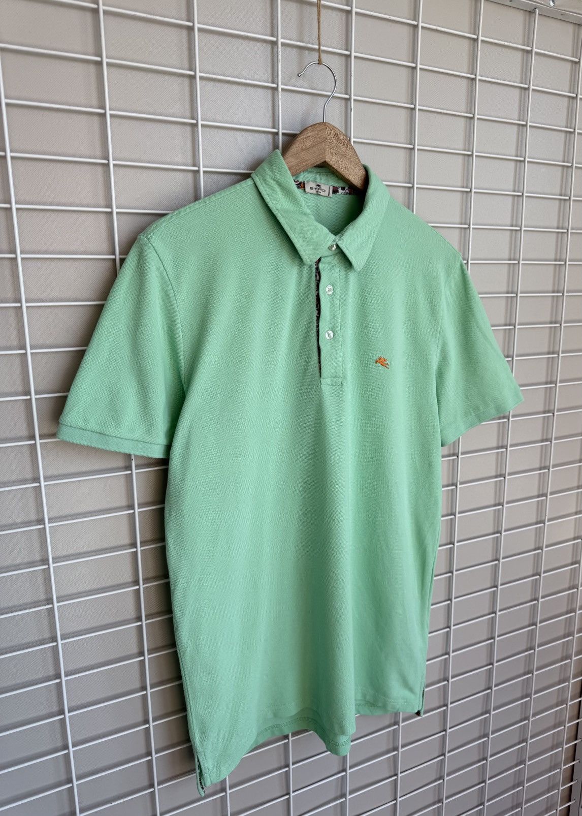 Etro Etro Milano Mint Green Polo Shirt Mens Size L Logo Size US L / EU 52-54 / 3 - 5 Thumbnail
